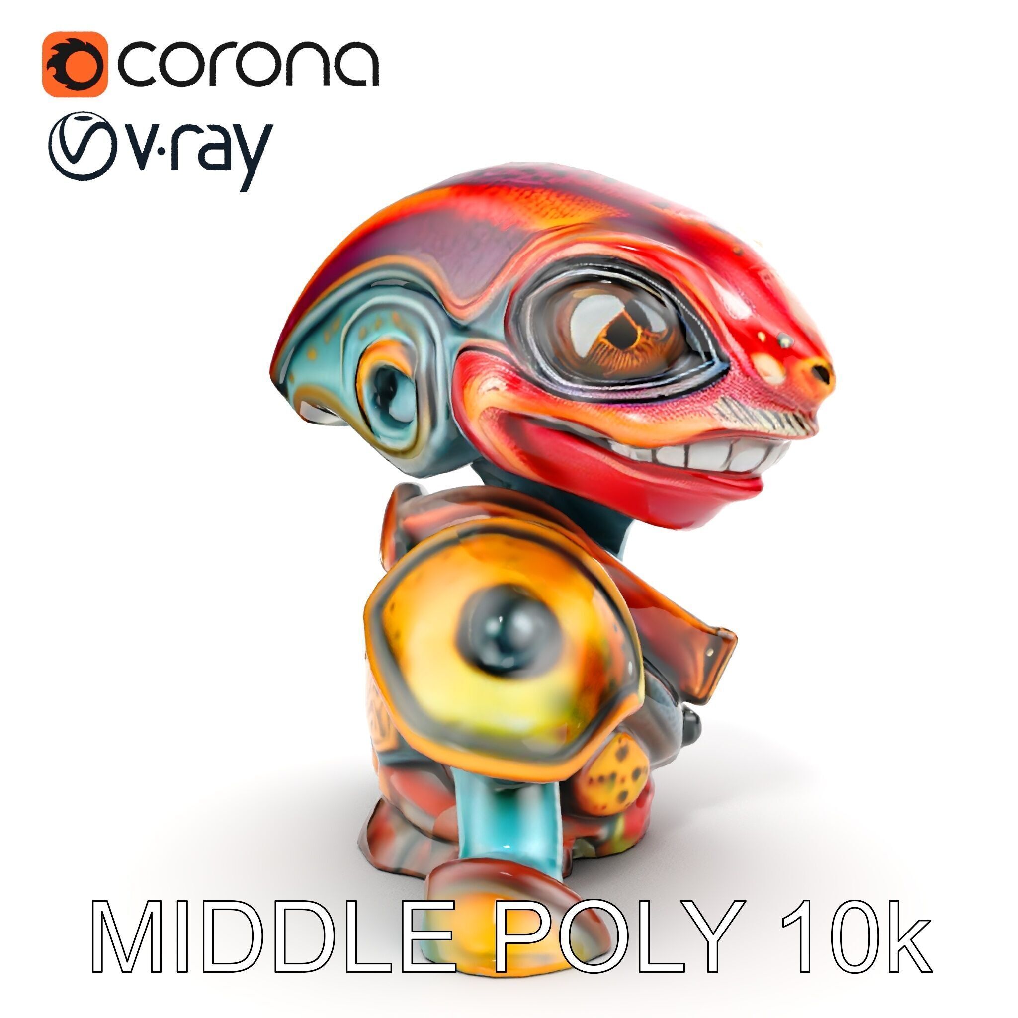 Alien Creature in SciFi Armor Model Pack Low-poly 3D model_18