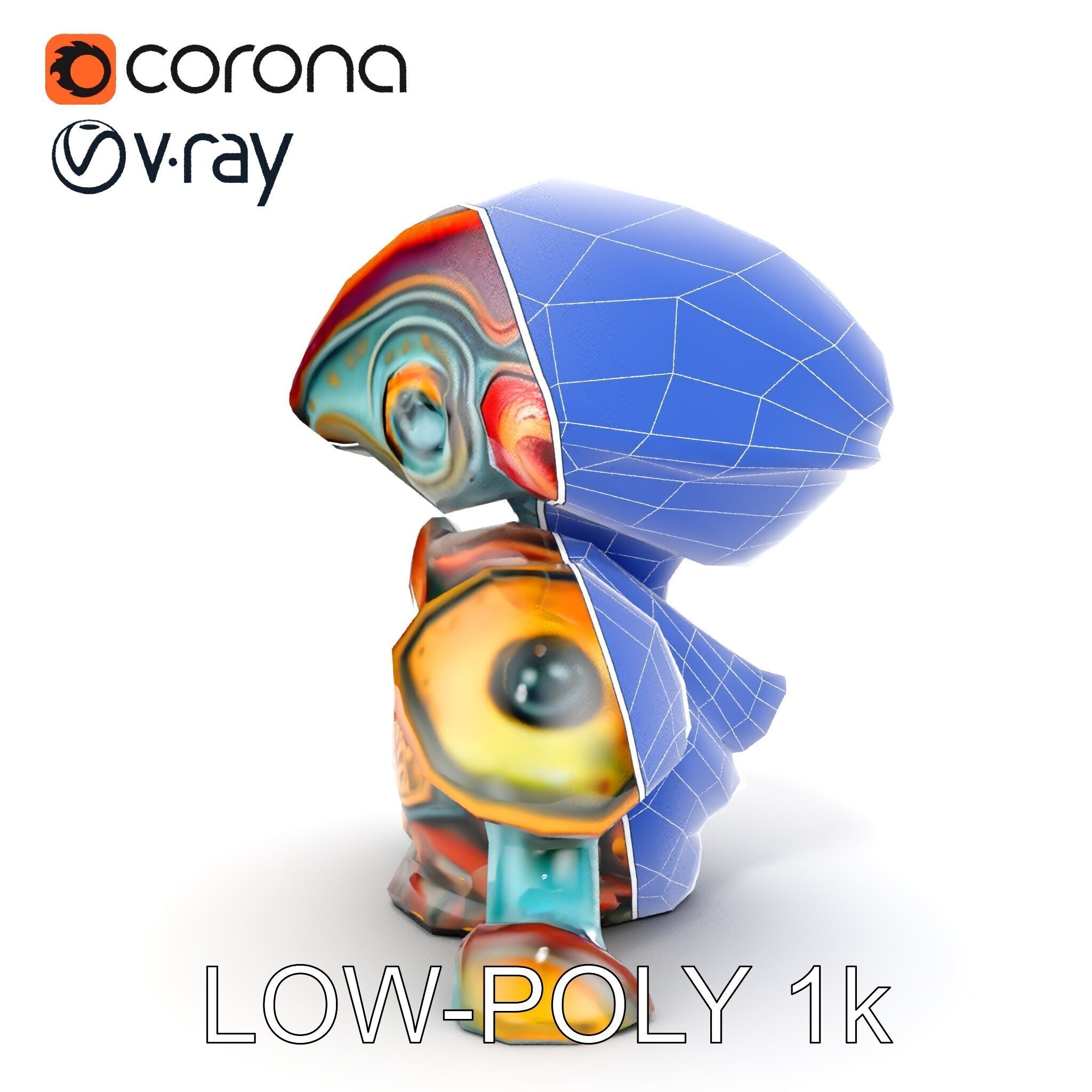 Alien Creature in SciFi Armor Model Pack Low-poly 3D model_25