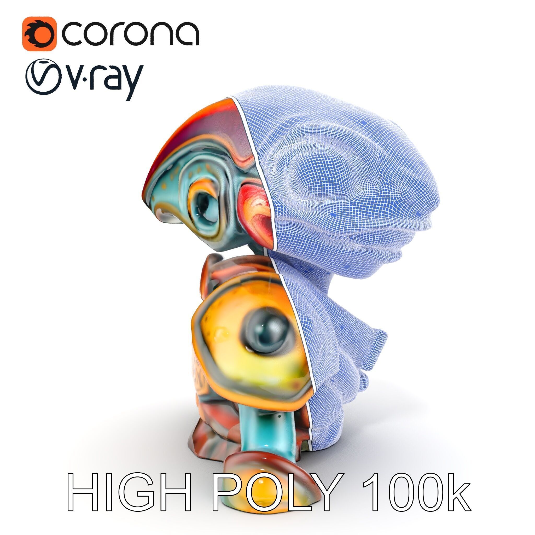 Alien Creature in SciFi Armor Model Pack Low-poly 3D model_29