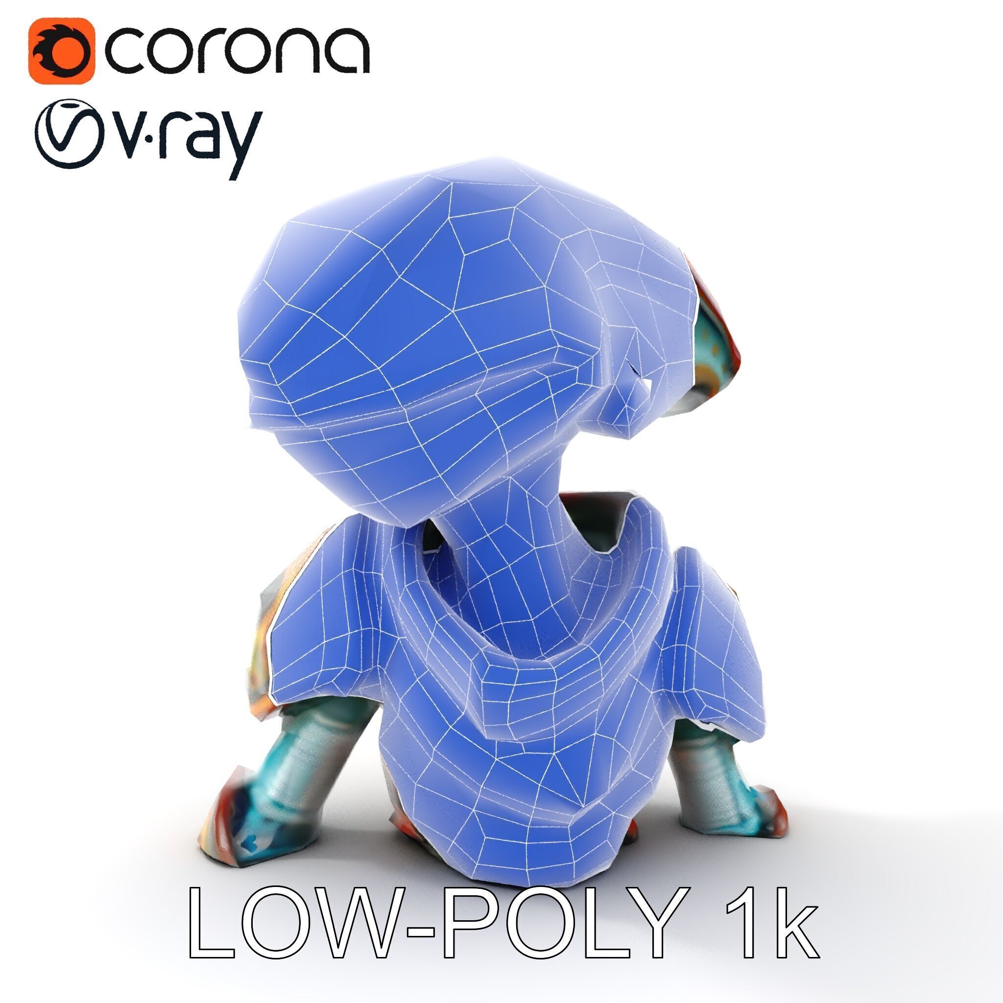 Alien Creature in SciFi Armor Model Pack Low-poly 3D model_16