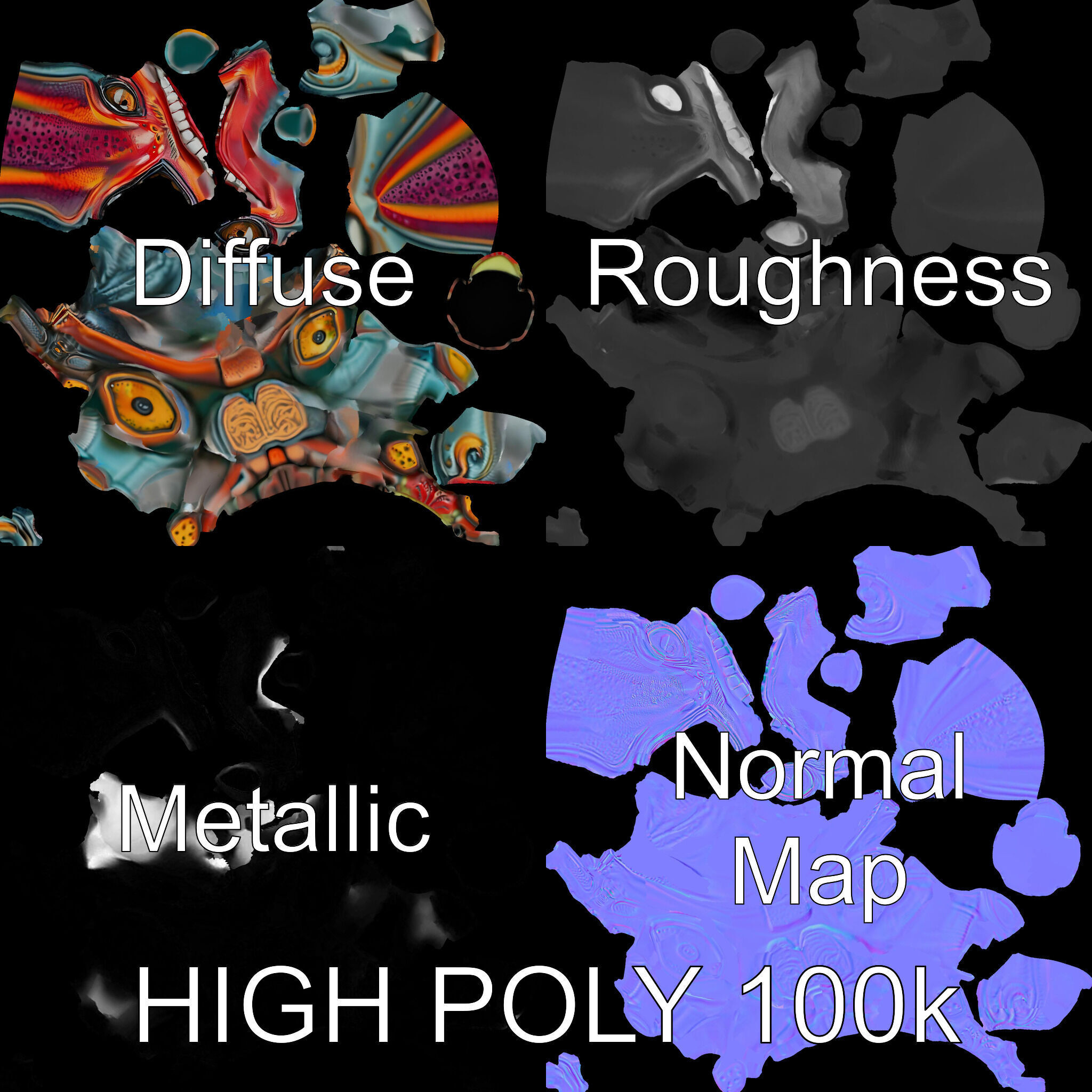 Alien Creature in SciFi Armor Model Pack Low-poly 3D model_3