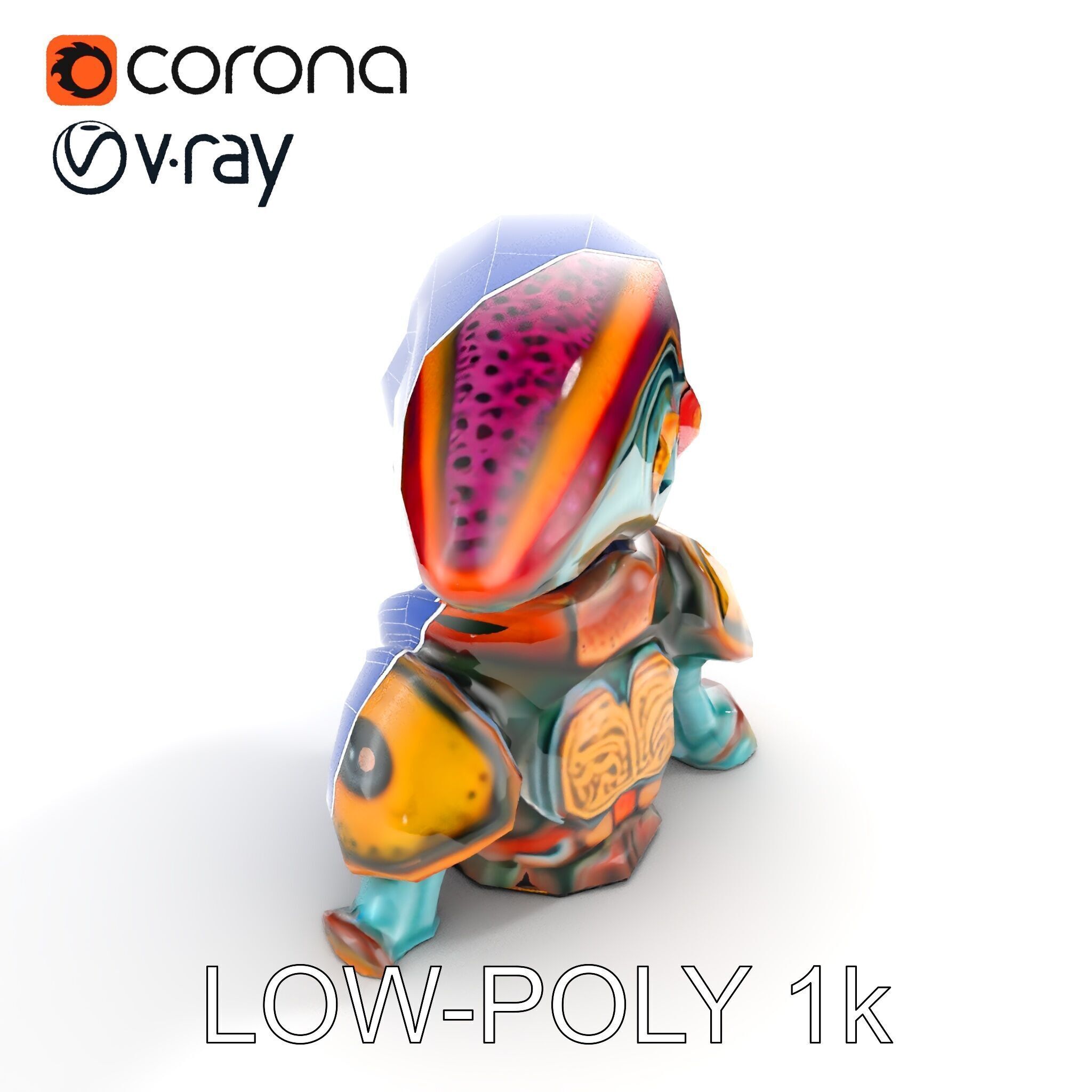 Alien Creature in SciFi Armor Model Pack Low-poly 3D model_31