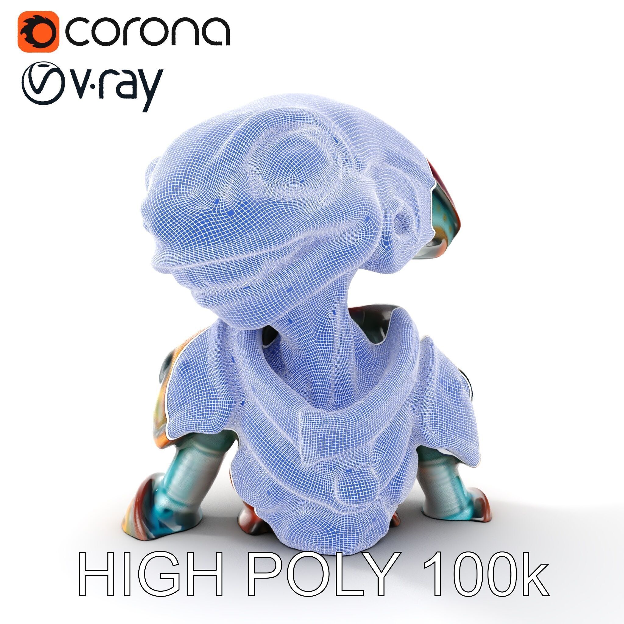 Alien Creature in SciFi Armor Model Pack Low-poly 3D model_17