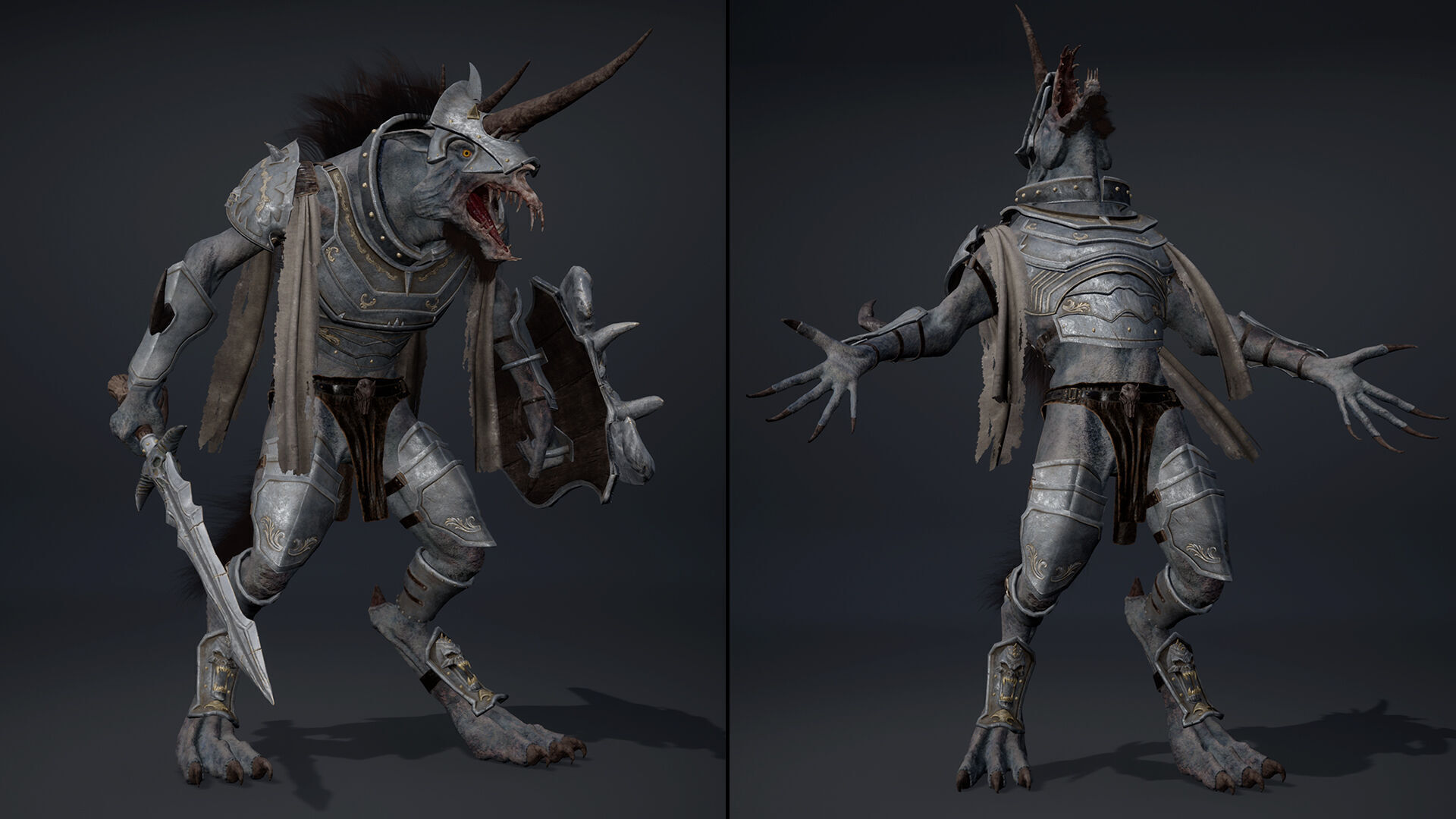 Ashen Swordman Arm1 Low-poly 3D model_19