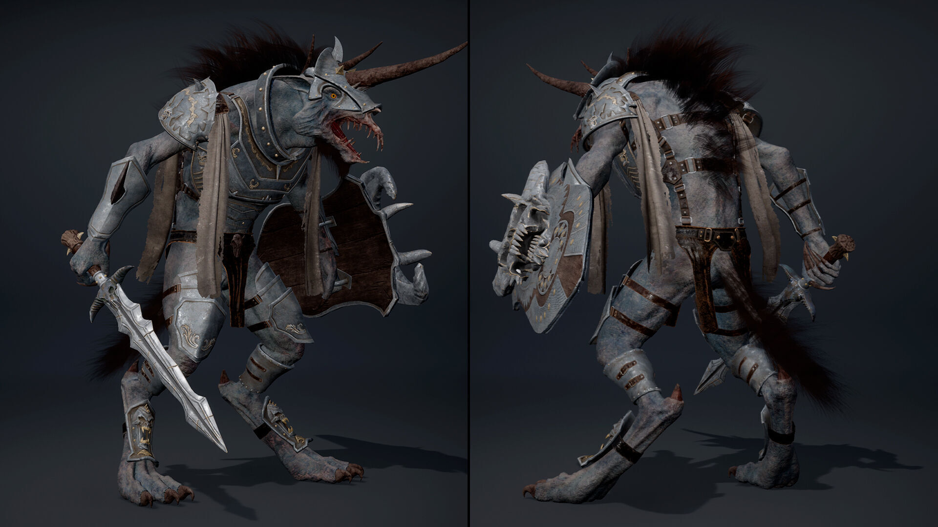 Ashen Swordman Arm1 Low-poly 3D model_5