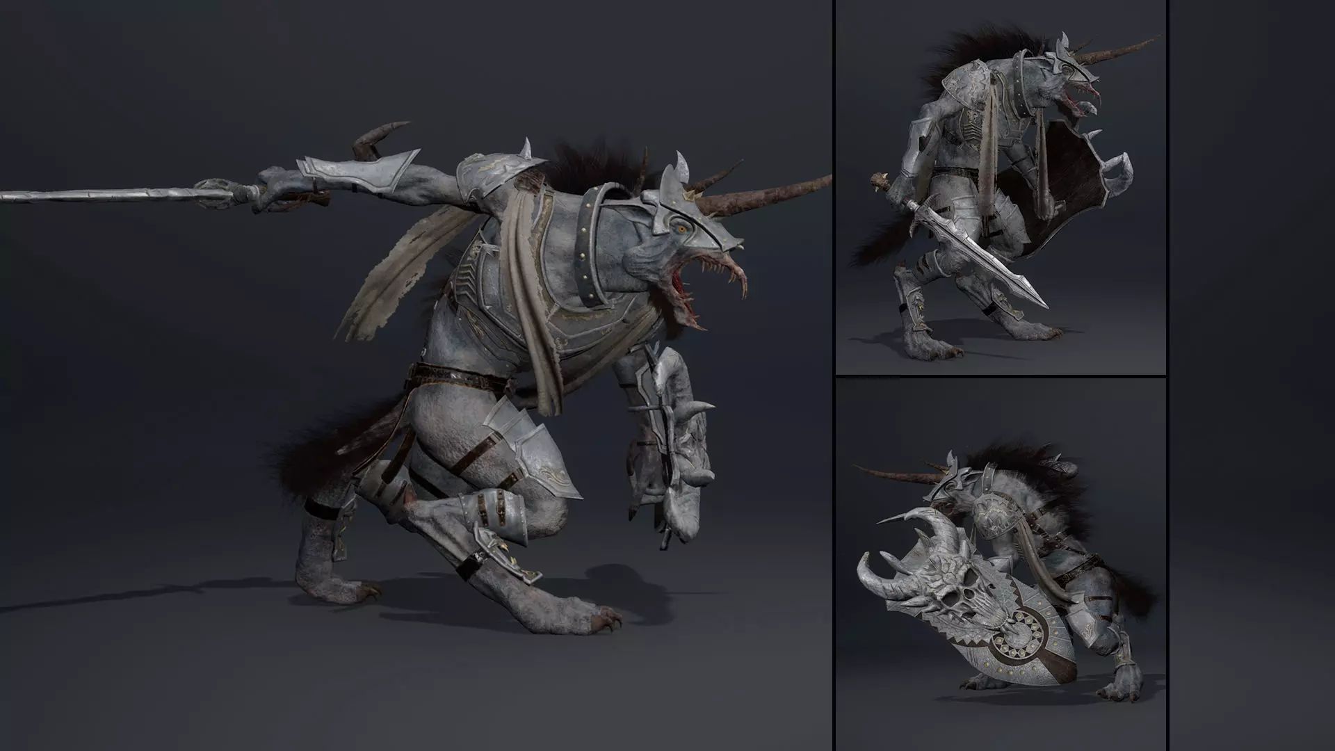 Ashen Swordman Arm1 Low-poly 3D model_0