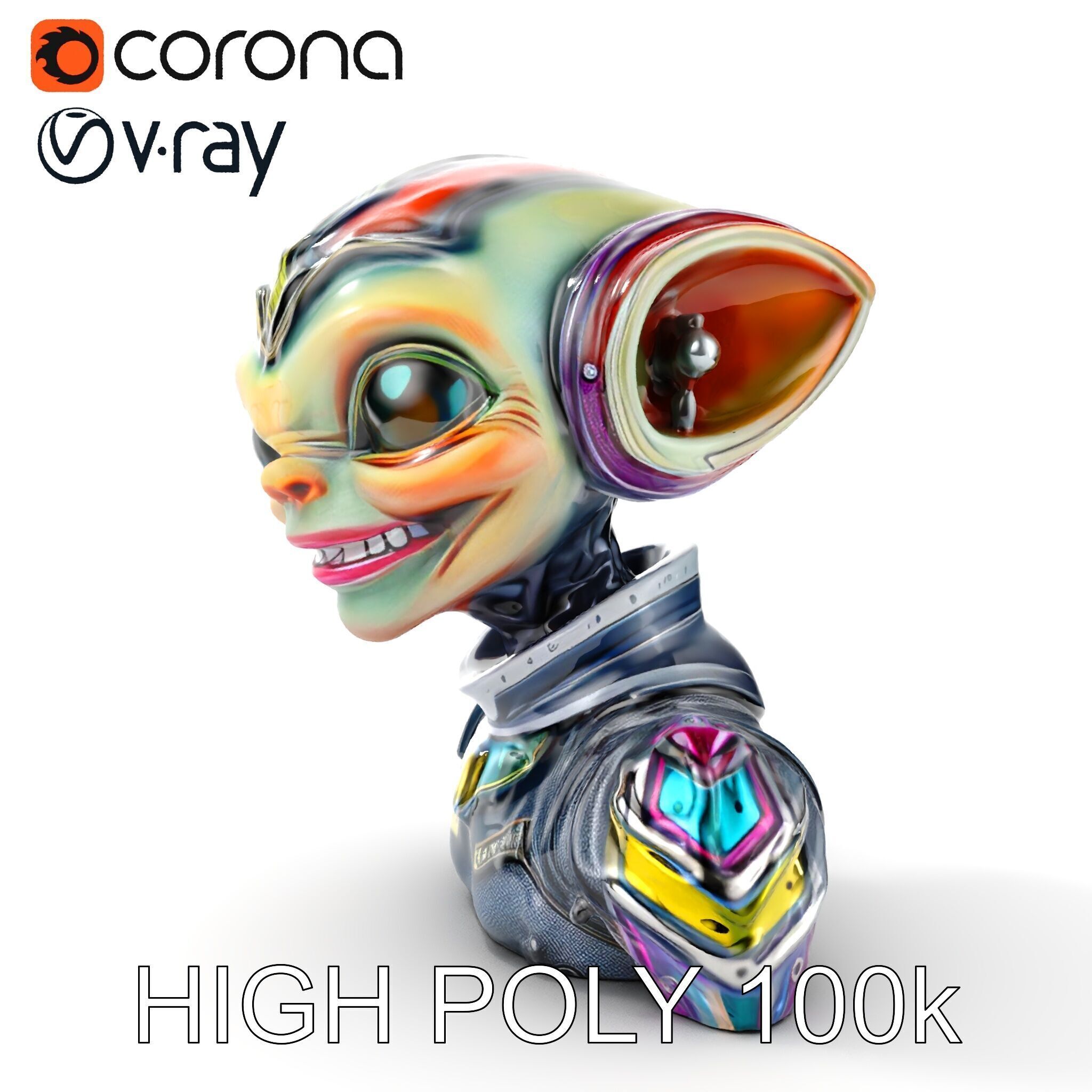 Alien Character Model Pack for Games and Animation Low-poly 3D model_8