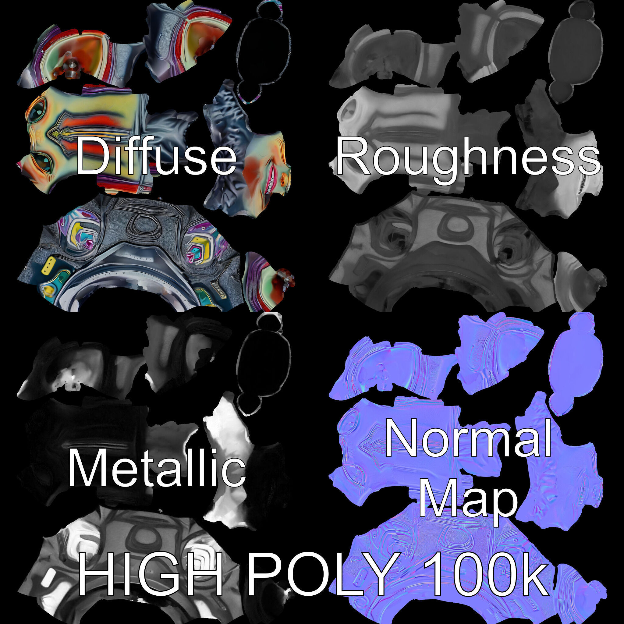 Alien Character Model Pack for Games and Animation Low-poly 3D model_3