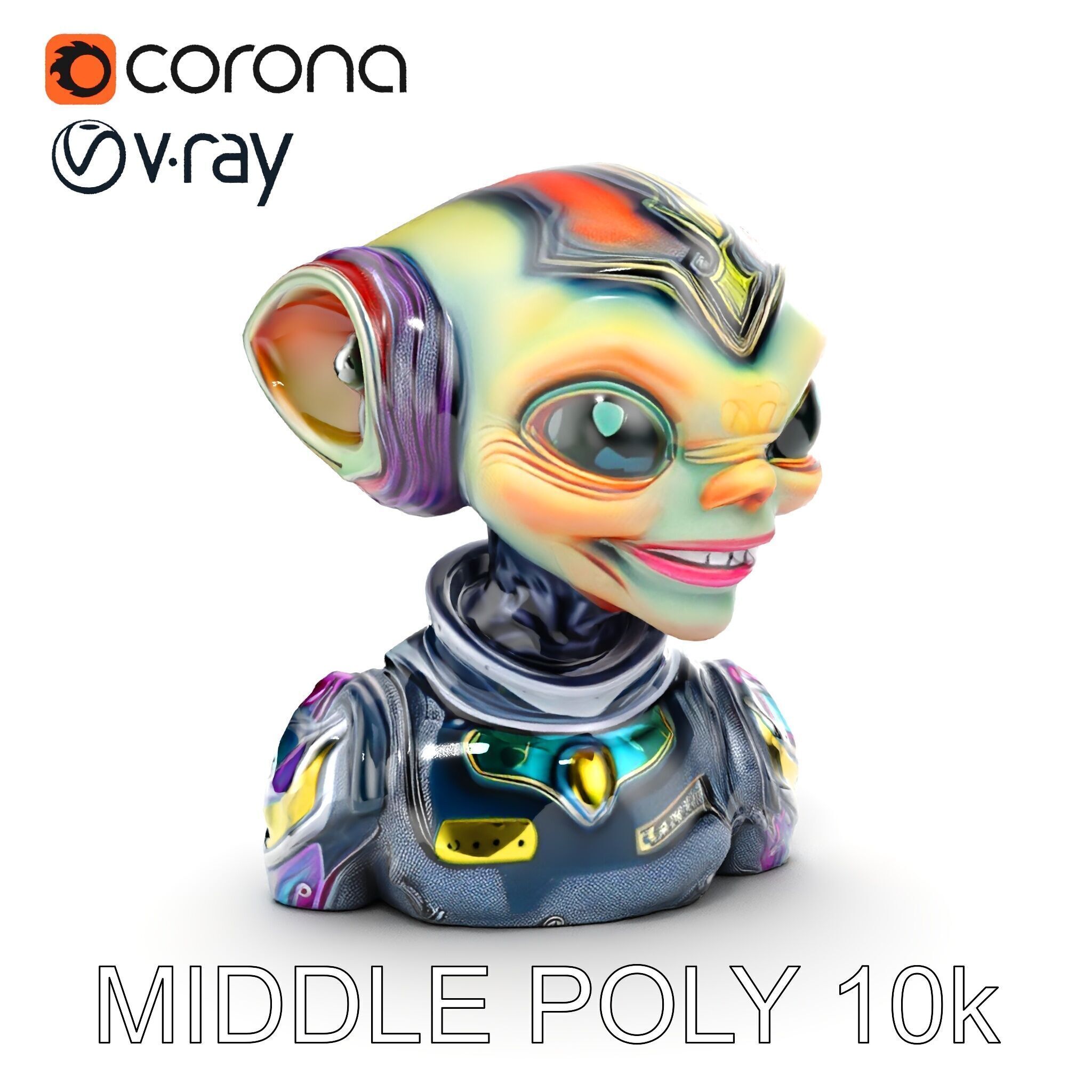 Alien Character Model Pack for Games and Animation Low-poly 3D model_14