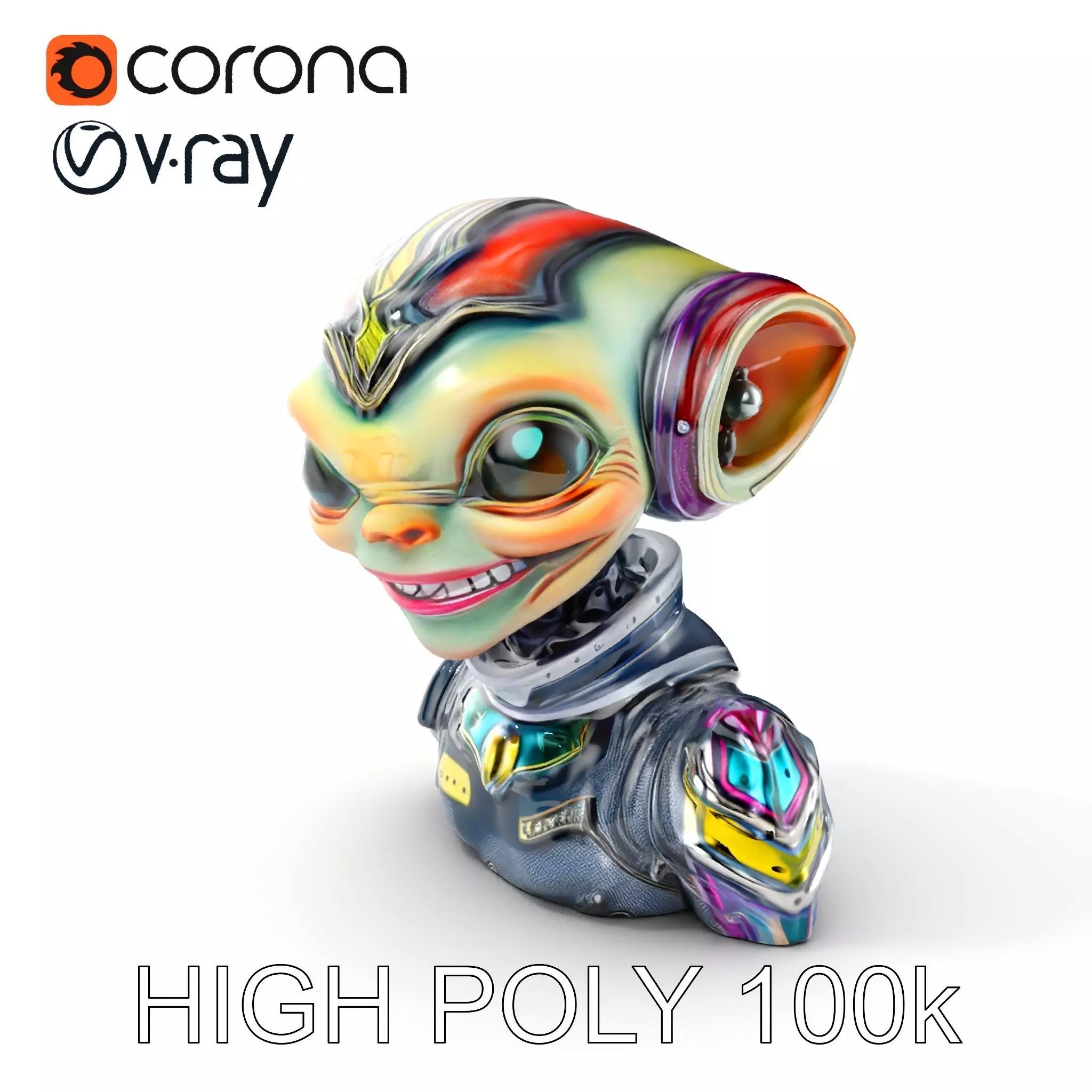 Alien Character Model Pack for Games and Animation Low-poly 3D model_0