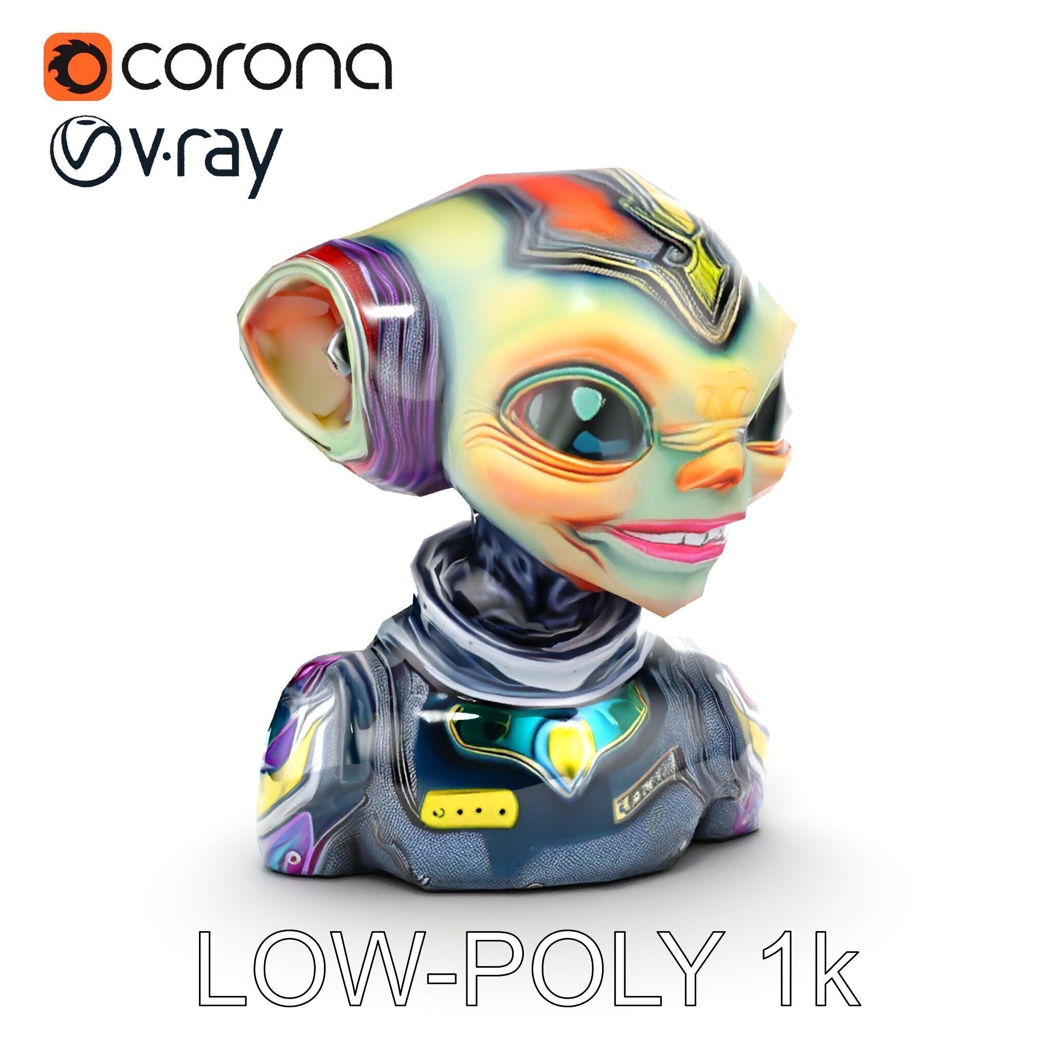 Alien Character Model Pack for Games and Animation Low-poly 3D model_21