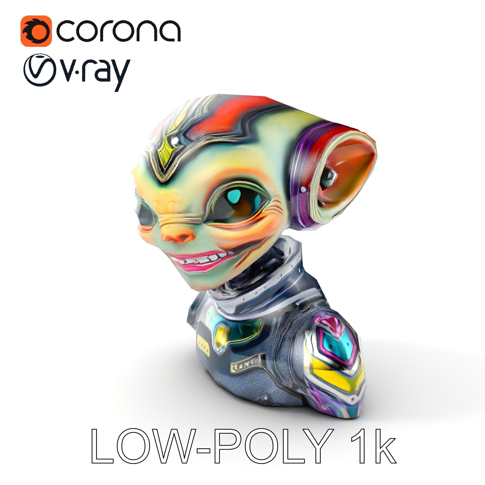 Alien Character Model Pack for Games and Animation Low-poly 3D model_29