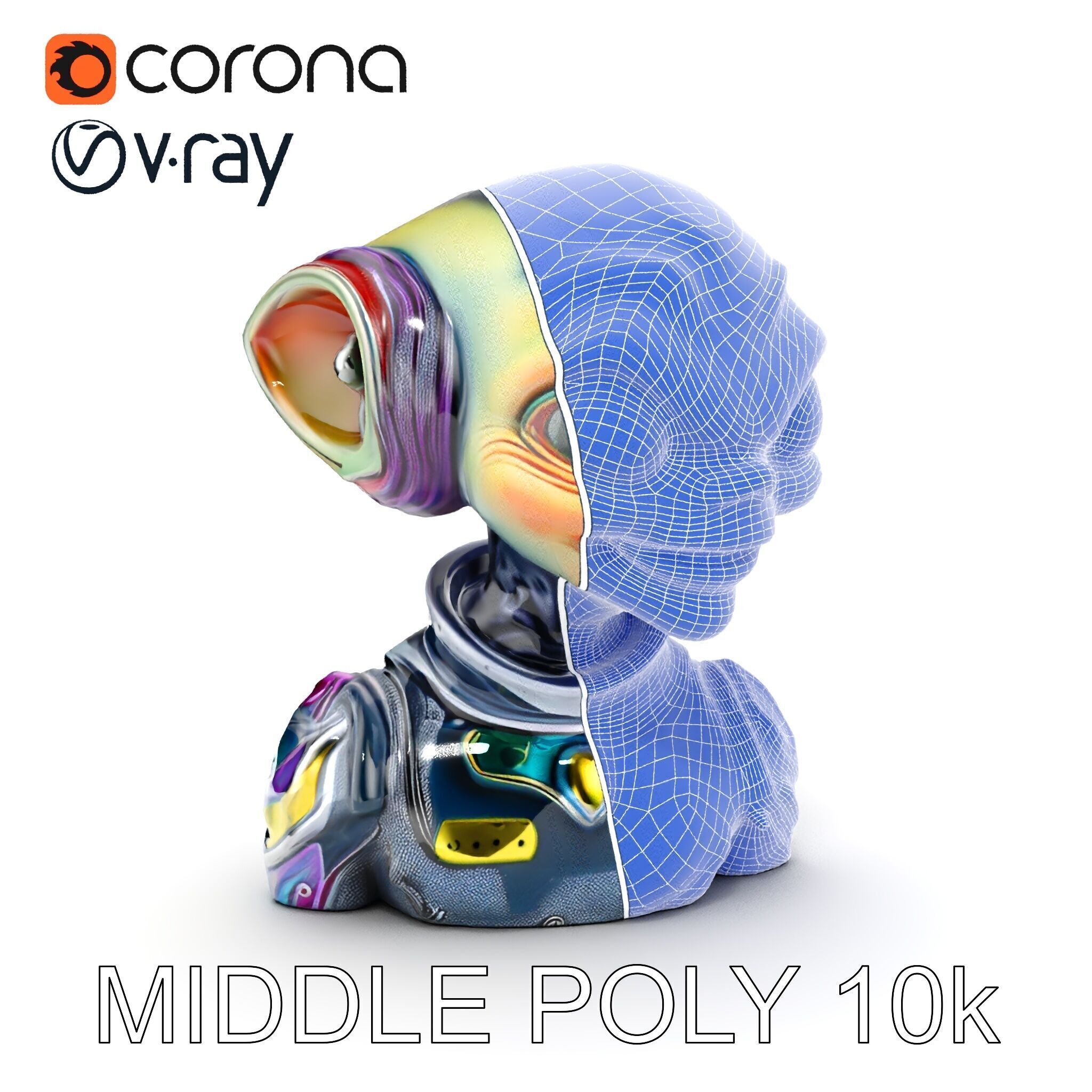 Alien Character Model Pack for Games and Animation Low-poly 3D model_9