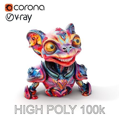 Colorful Alien Warrior Model Pack Low-poly 3D model