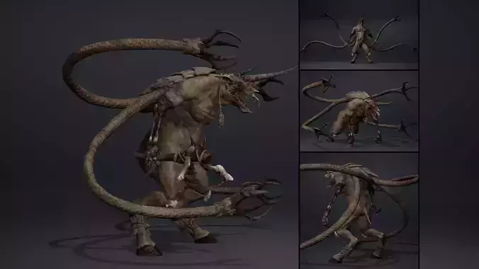 Ashenflame Damaged Brutal Low-poly 3D model