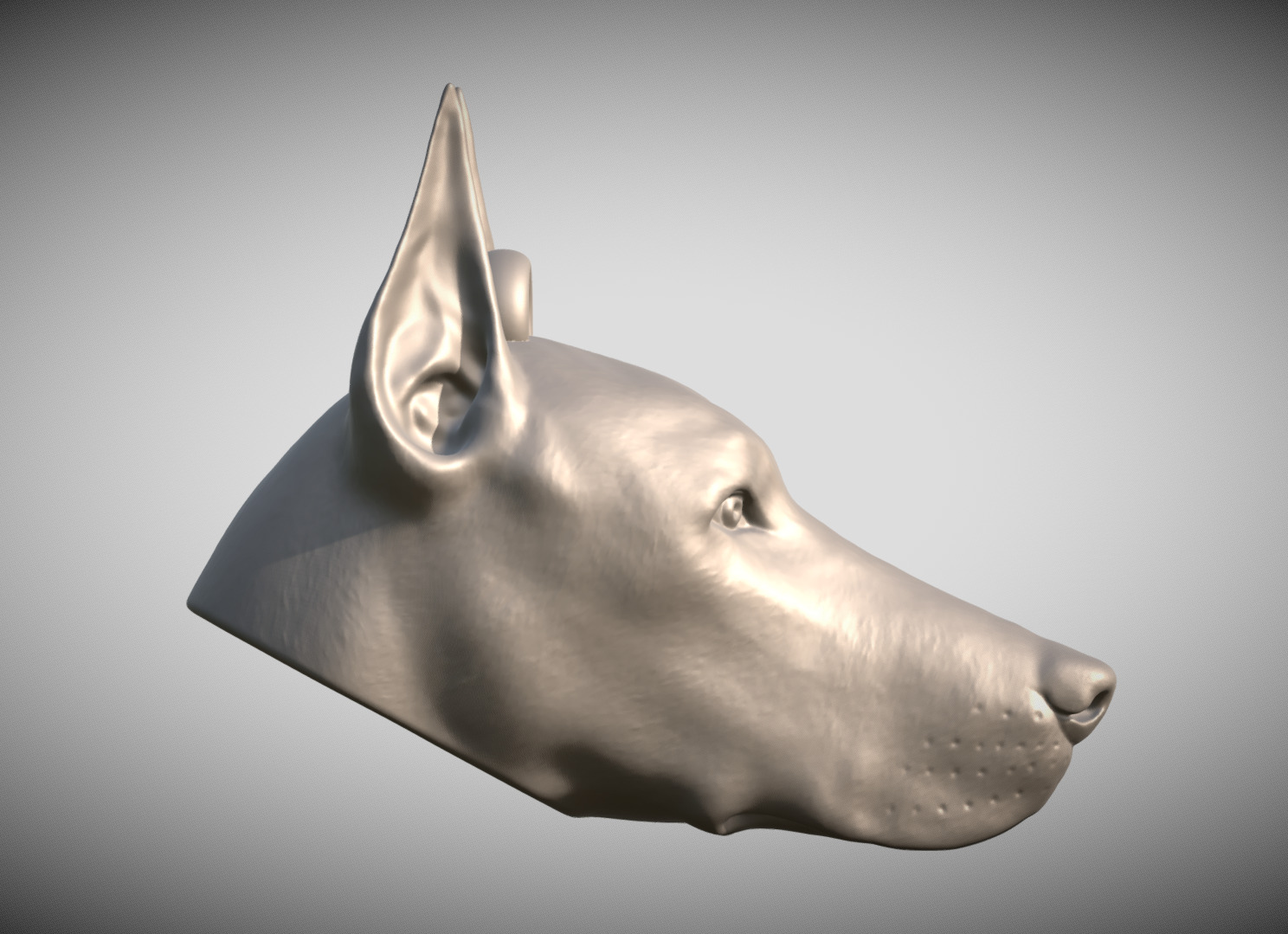 Dobermann head key ring 3D model ready for 3D printing 3D print model_7