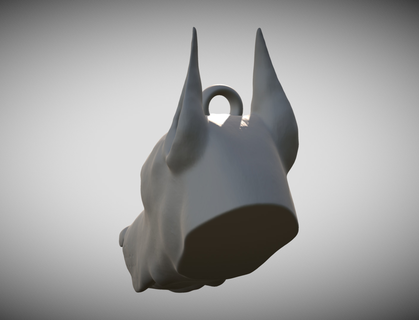 Dobermann head key ring 3D model ready for 3D printing 3D print model_5