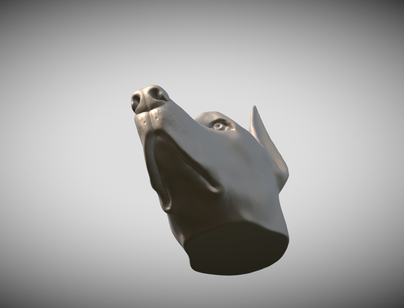 Dobermann head key ring 3D model ready for 3D printing 3D print model_12