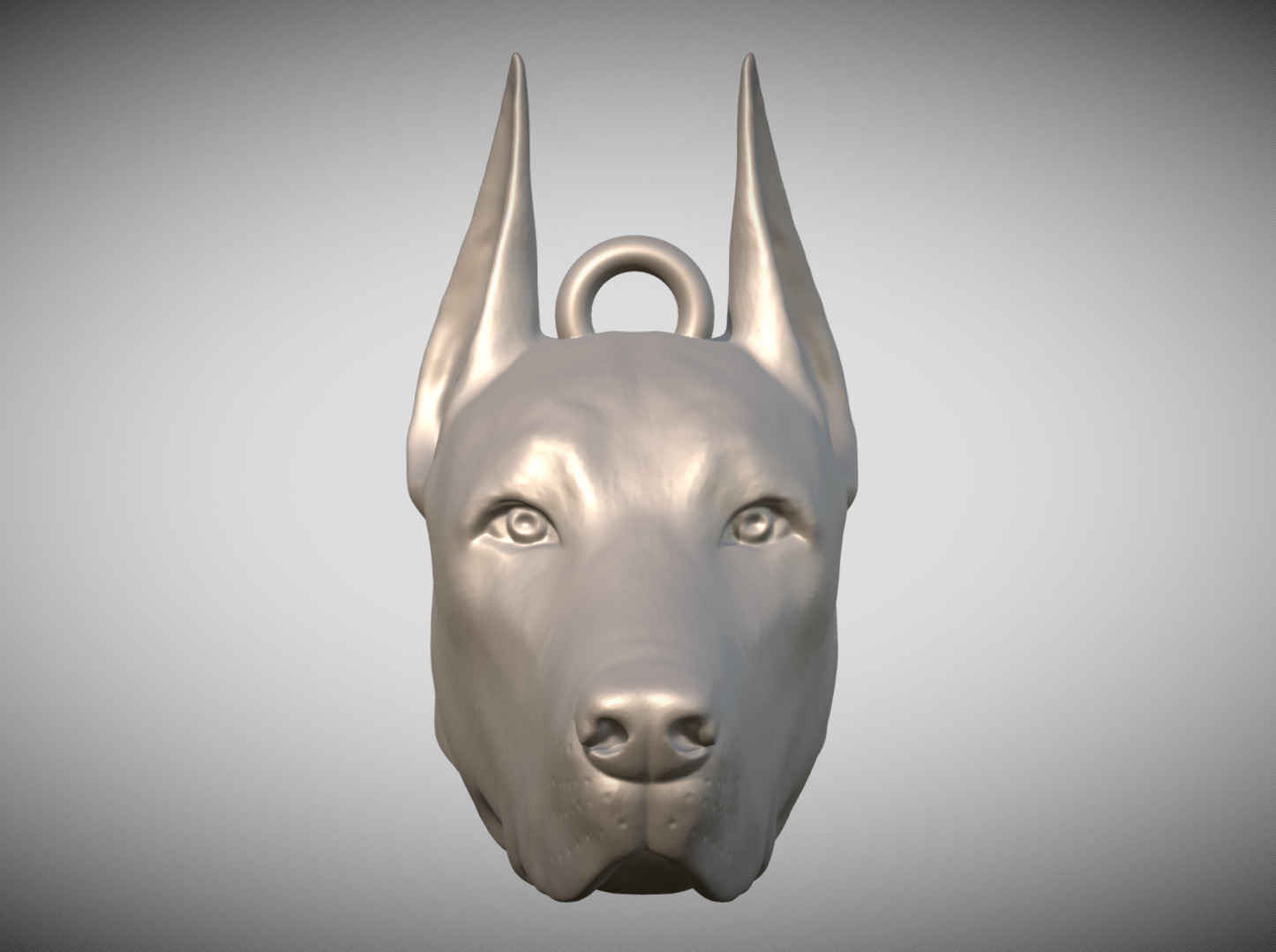 Dobermann head key ring 3D model ready for 3D printing 3D print model_1