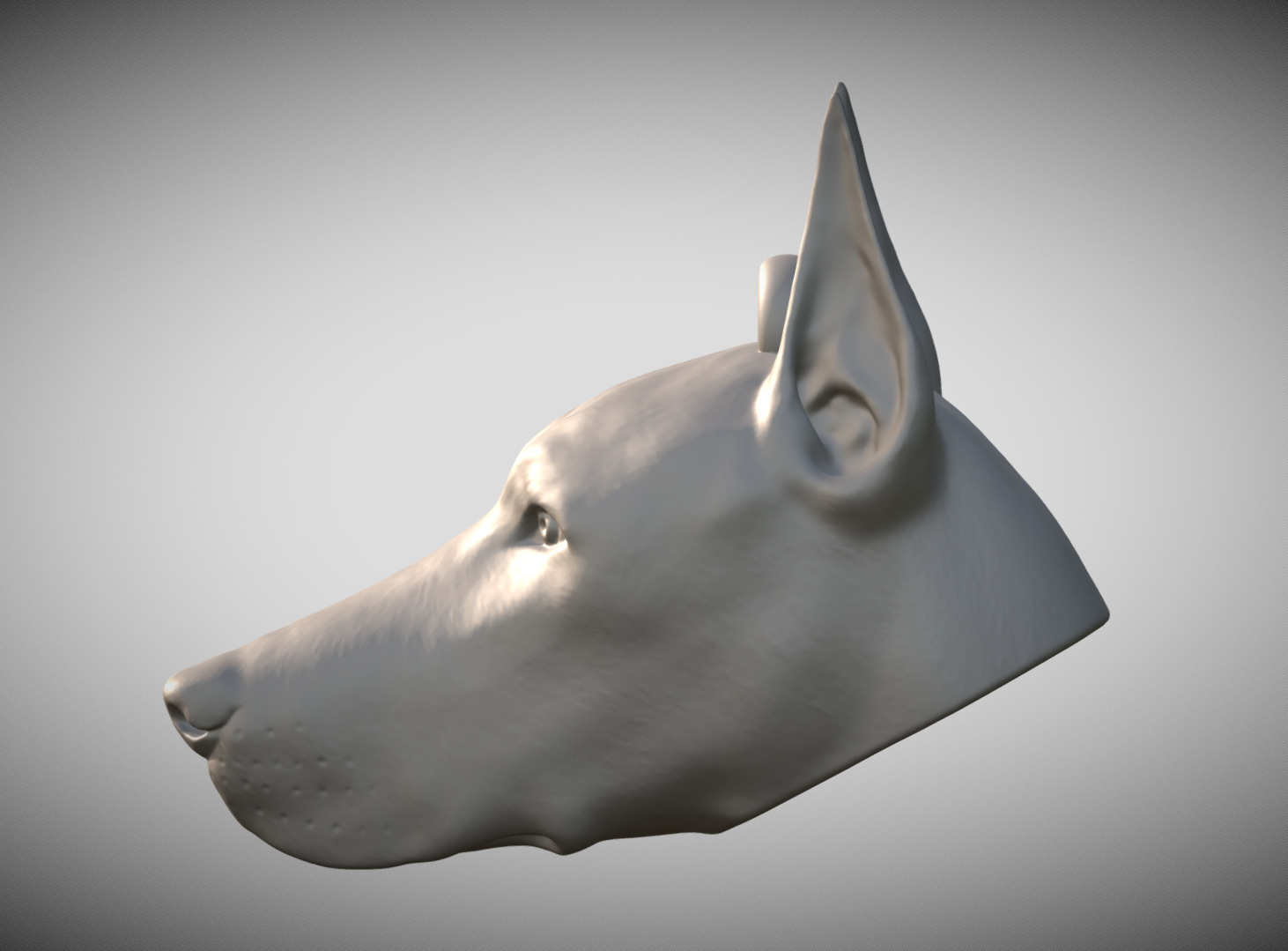 Dobermann head key ring 3D model ready for 3D printing 3D print model_4