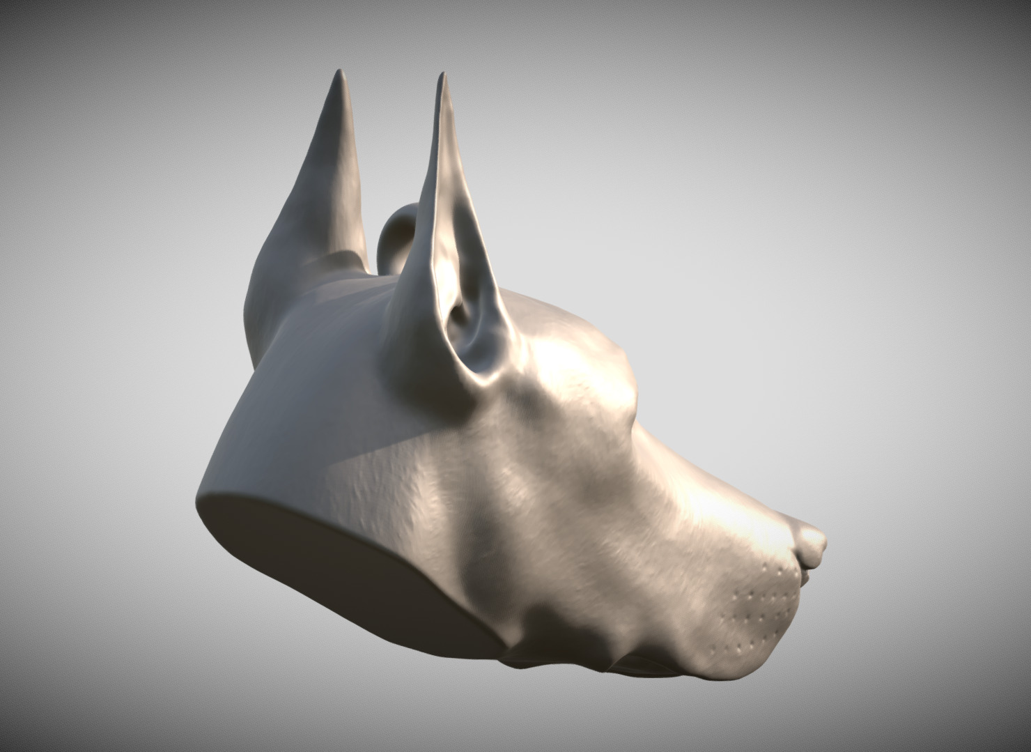 Dobermann head key ring 3D model ready for 3D printing 3D print model_6