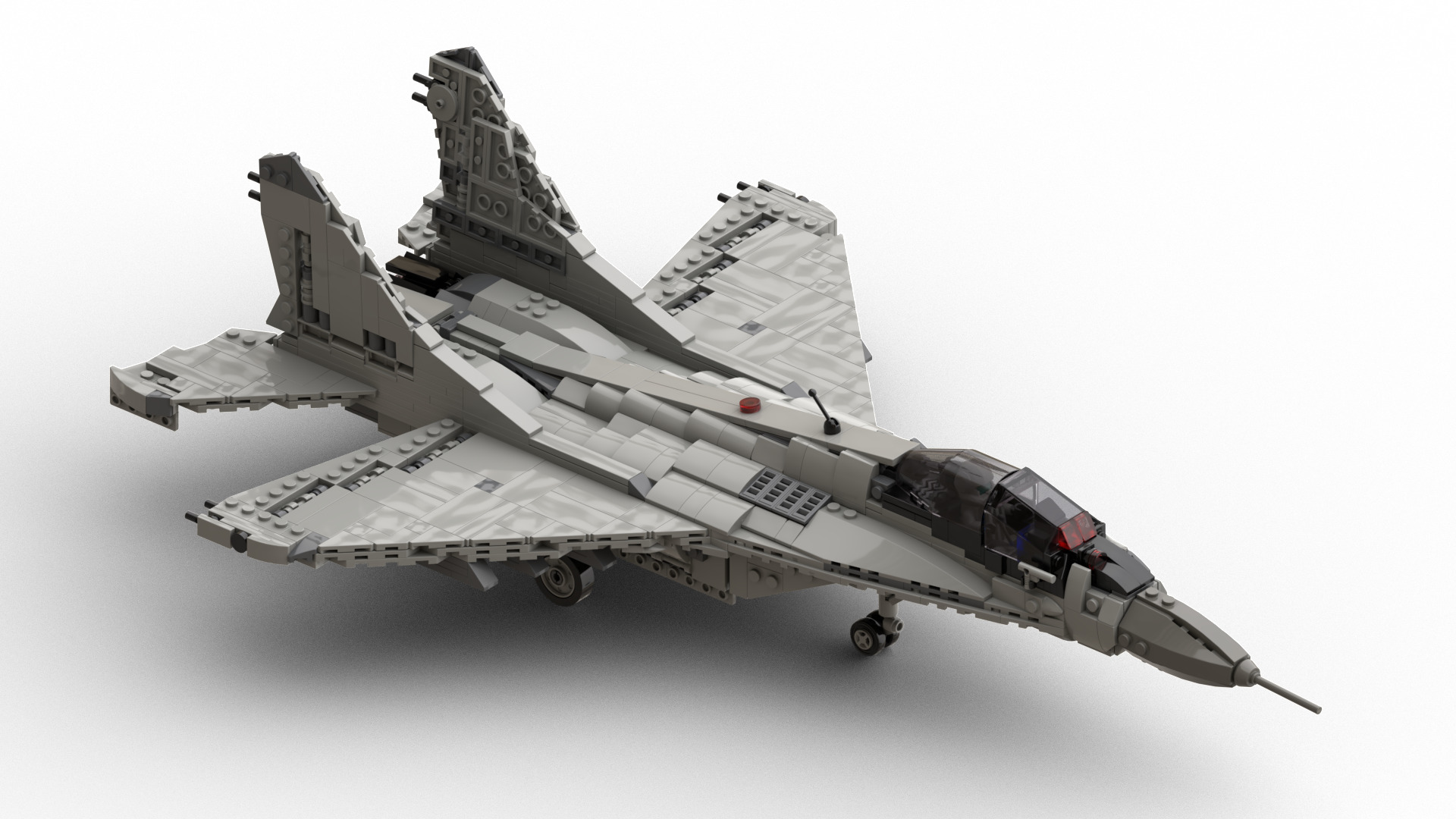 MocBricks3D - Lego MIG-29 Fulcrum Jet Fighter Aircraft 3D print model_8