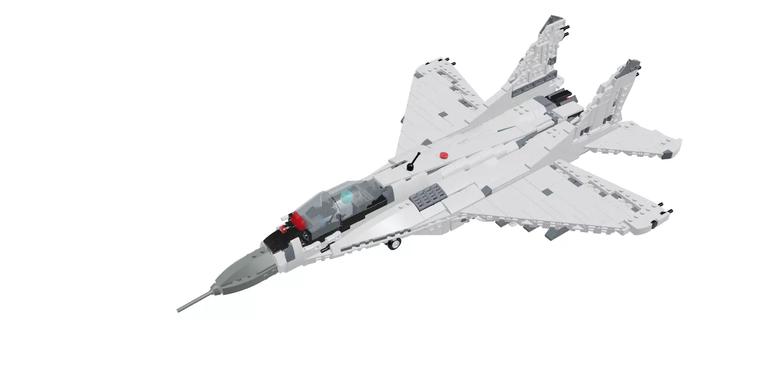 MocBricks3D - Lego MIG-29 Fulcrum Jet Fighter Aircraft 3D print model_0