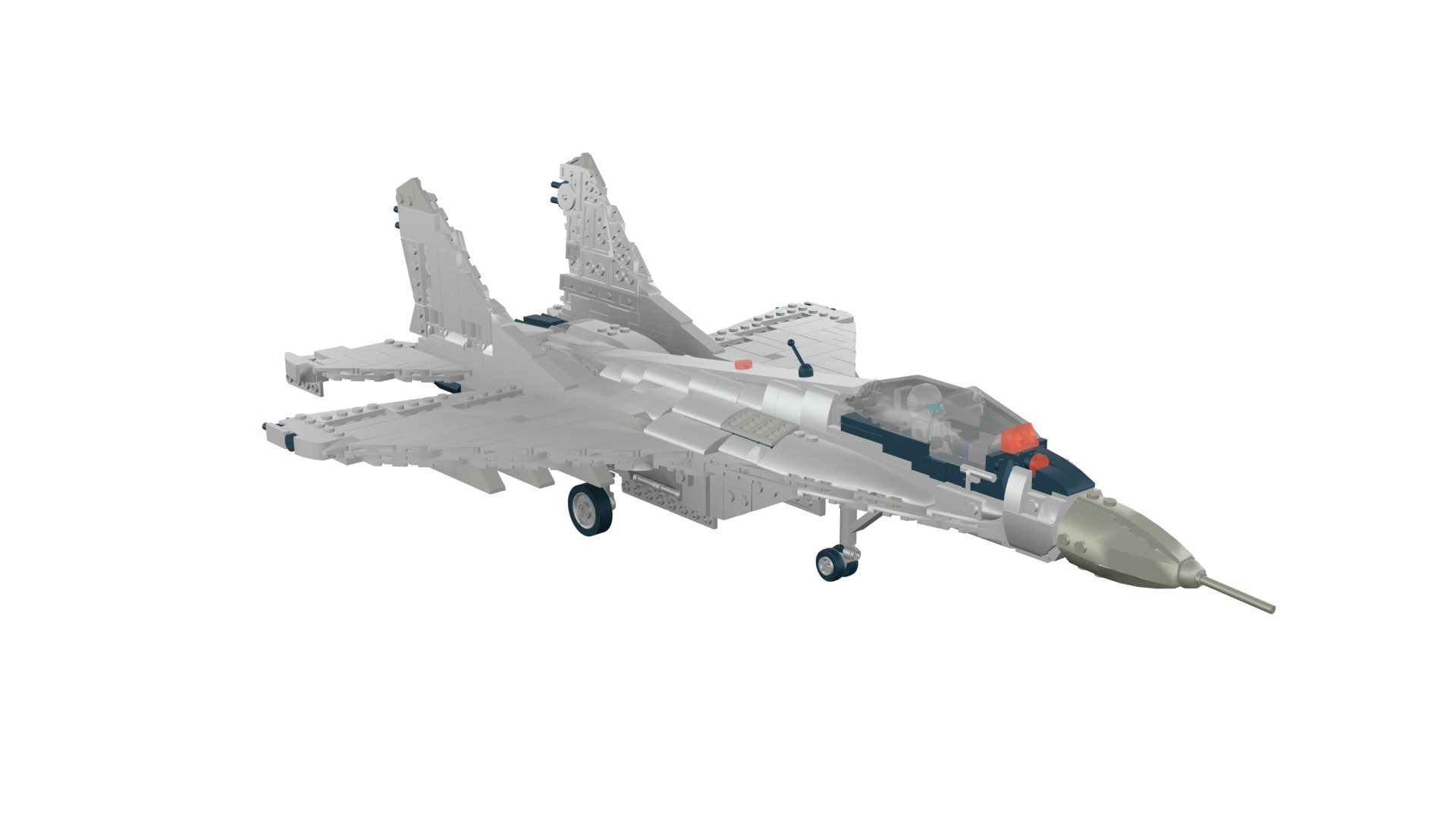 MocBricks3D - Lego MIG-29 Fulcrum Jet Fighter Aircraft 3D print model_17