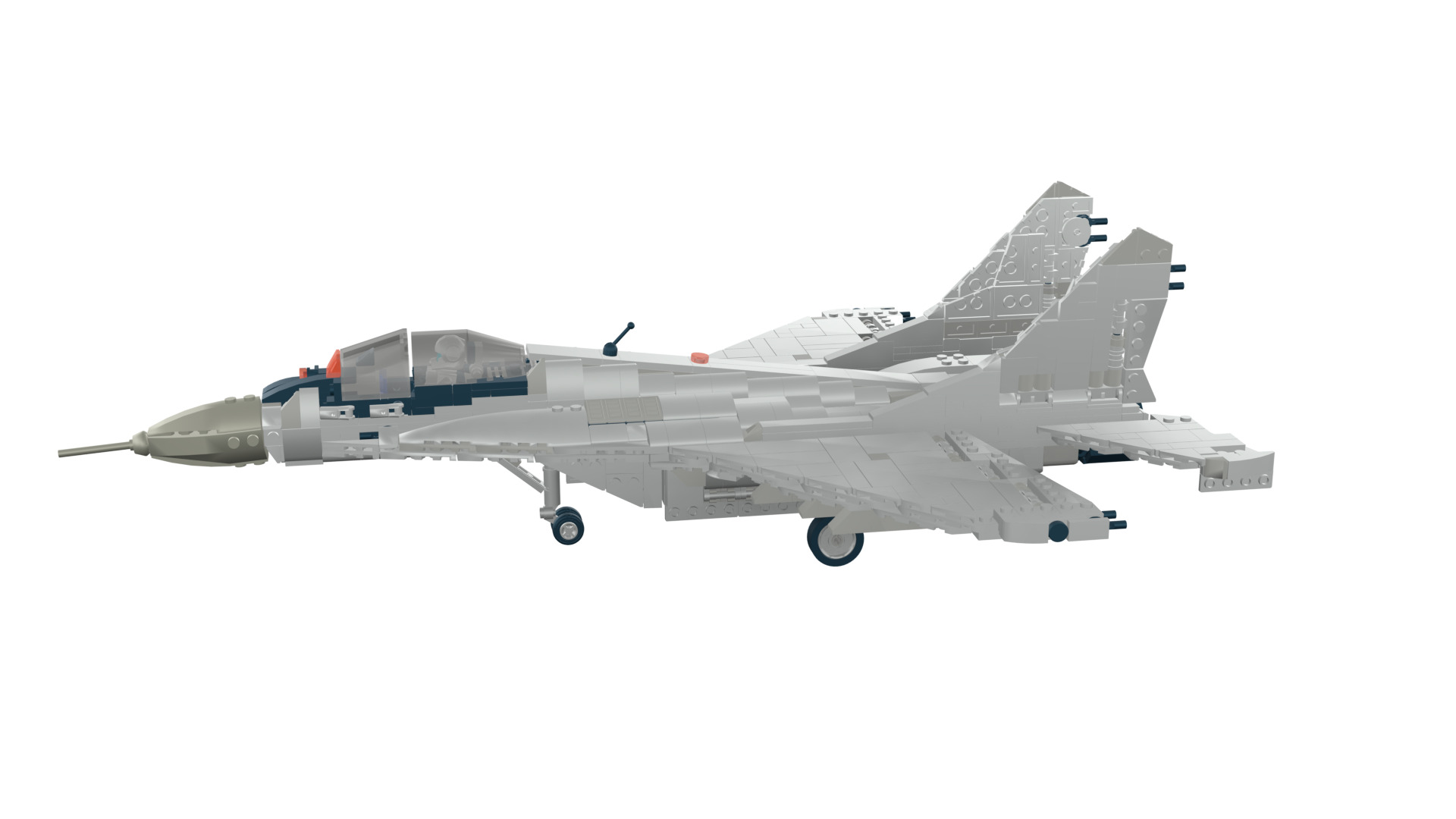 MocBricks3D - Lego MIG-29 Fulcrum Jet Fighter Aircraft 3D print model_46