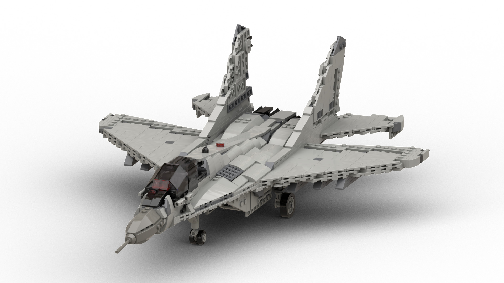 MocBricks3D - Lego MIG-29 Fulcrum Jet Fighter Aircraft 3D print model_10