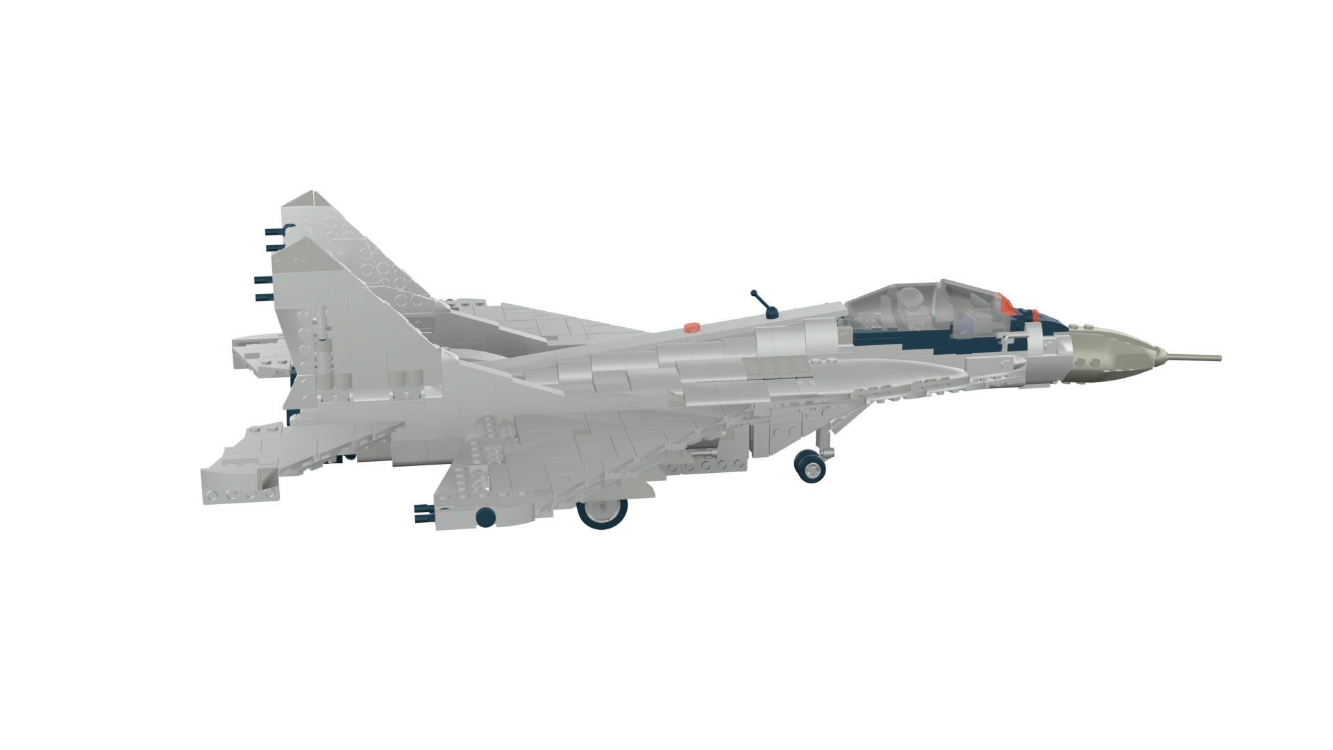 MocBricks3D - Lego MIG-29 Fulcrum Jet Fighter Aircraft 3D print model_24