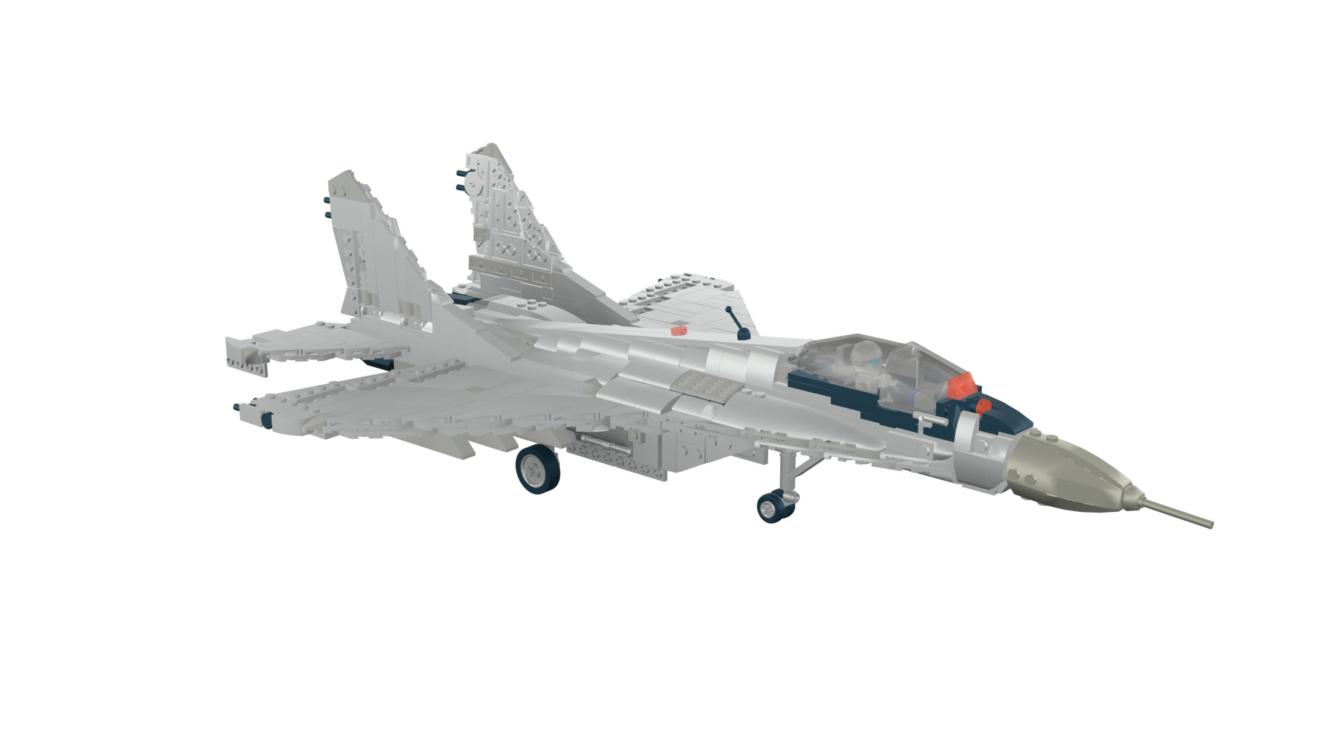 MocBricks3D - Lego MIG-29 Fulcrum Jet Fighter Aircraft 3D print model_18