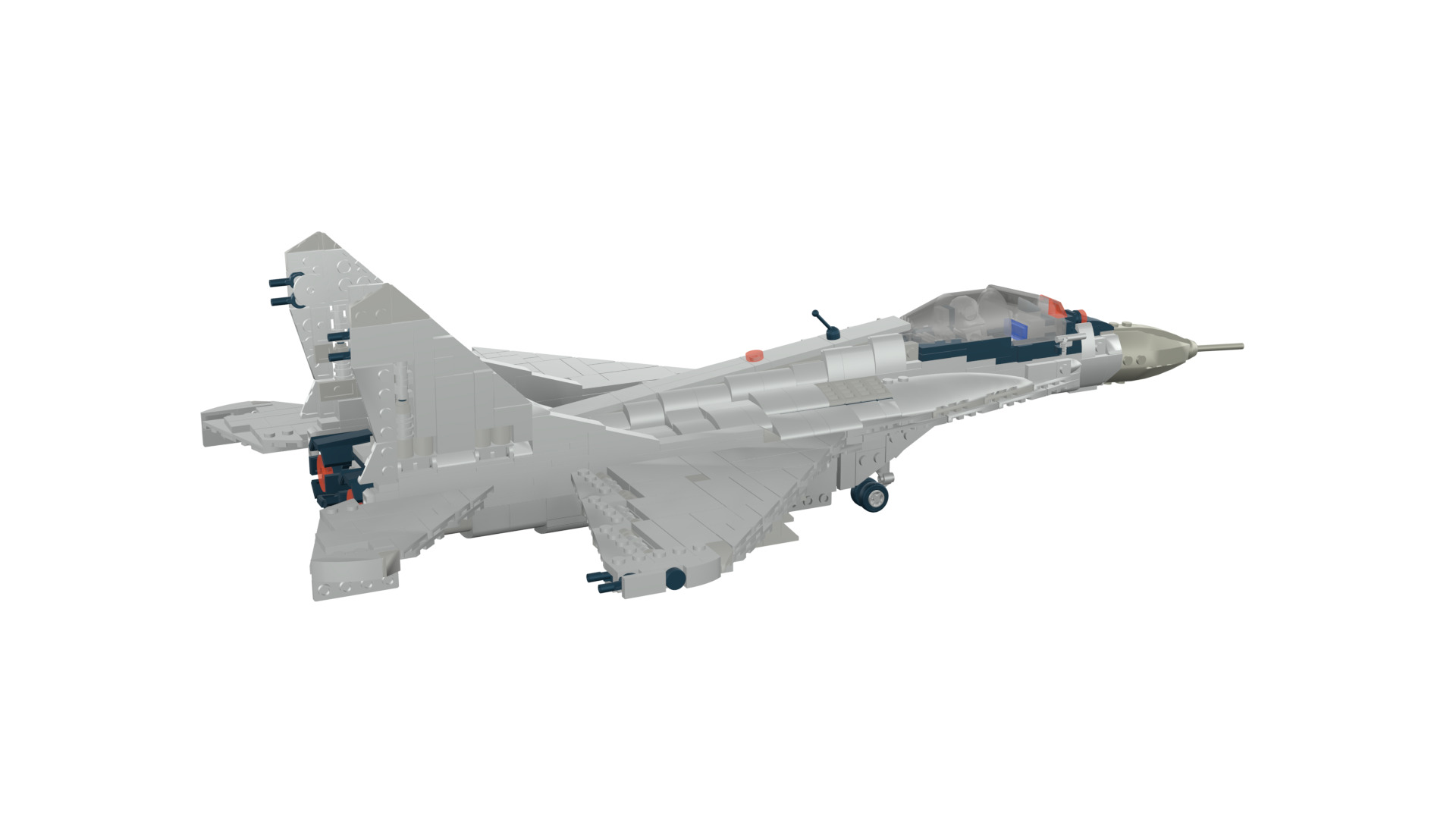 MocBricks3D - Lego MIG-29 Fulcrum Jet Fighter Aircraft 3D print model_26