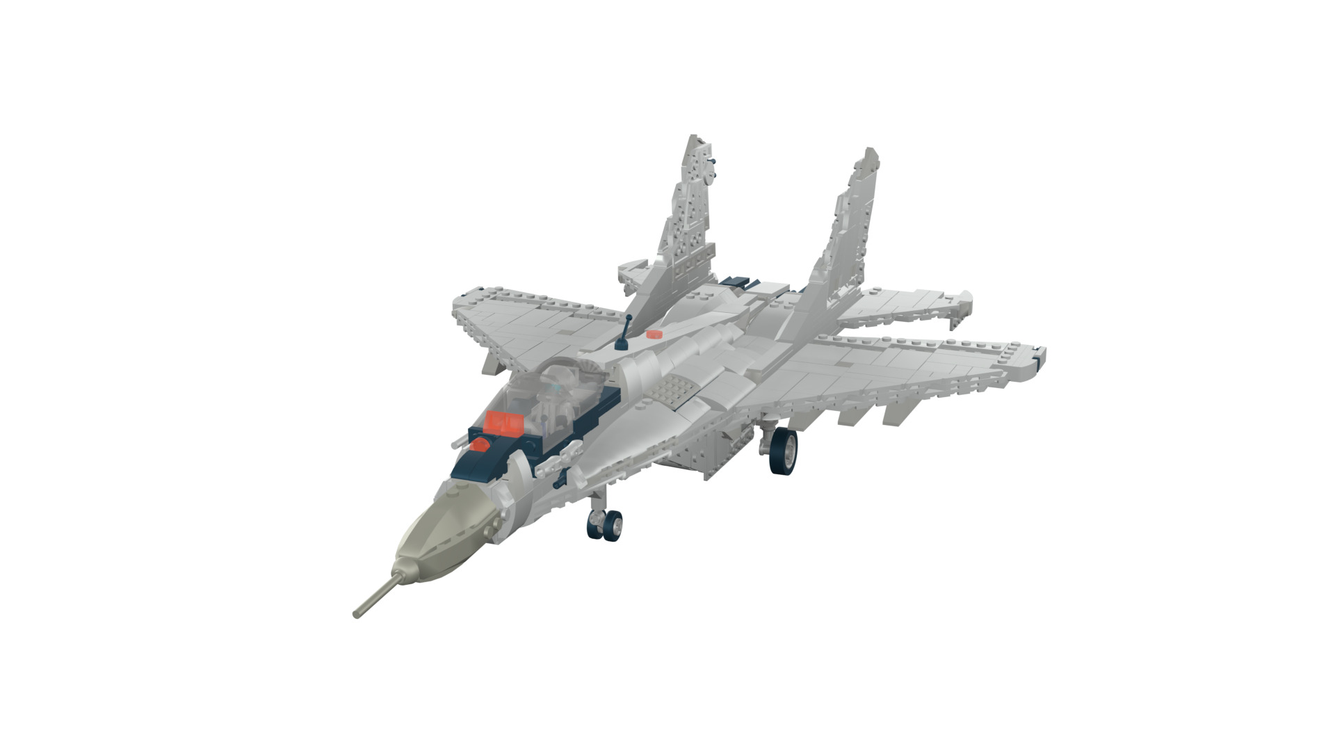 MocBricks3D - Lego MIG-29 Fulcrum Jet Fighter Aircraft 3D print model_53
