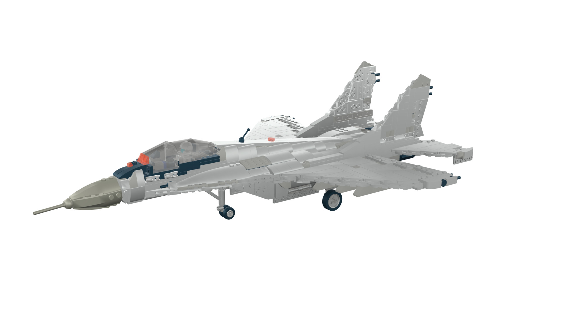 MocBricks3D - Lego MIG-29 Fulcrum Jet Fighter Aircraft 3D print model_49