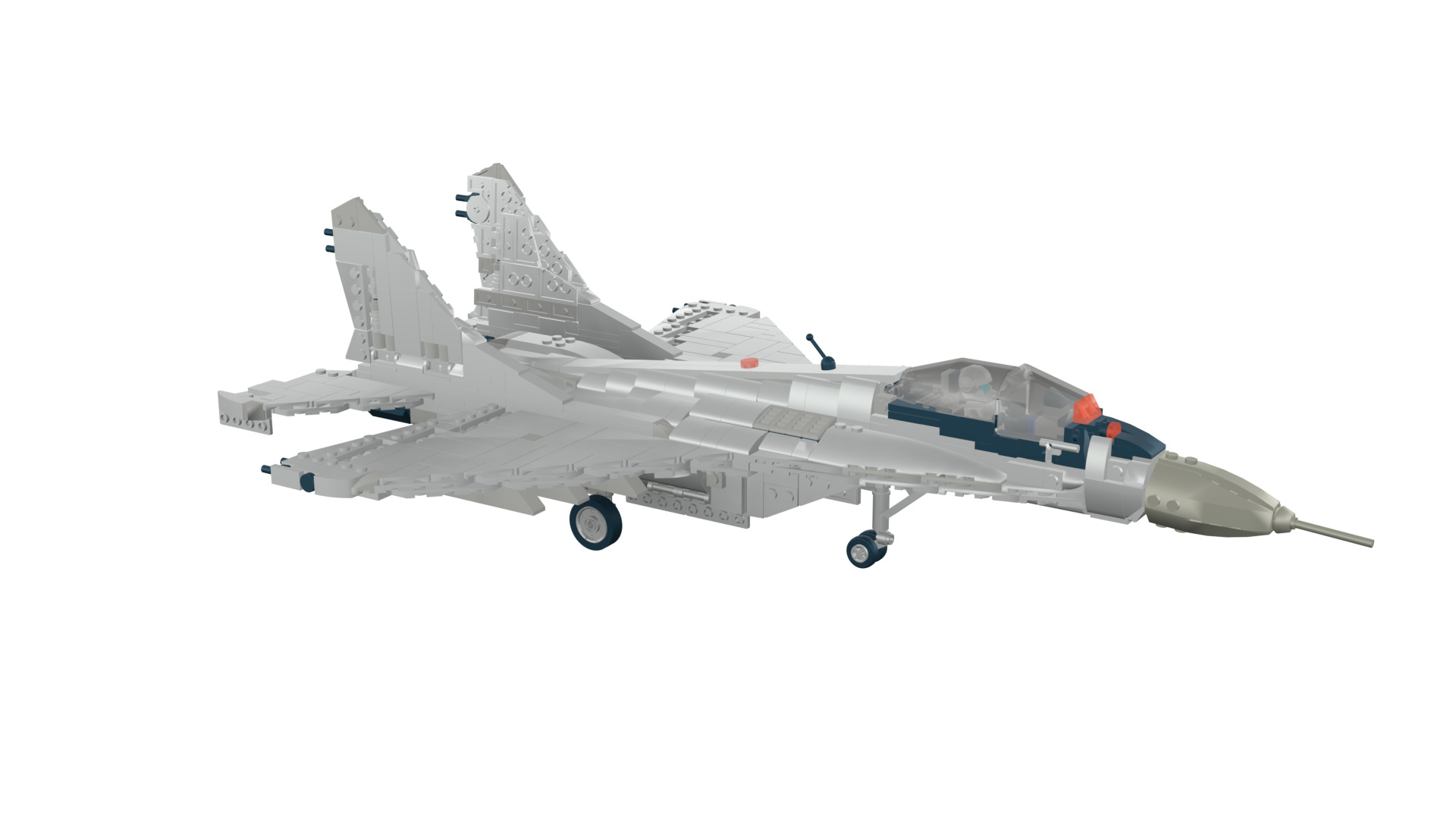 MocBricks3D - Lego MIG-29 Fulcrum Jet Fighter Aircraft 3D print model_19