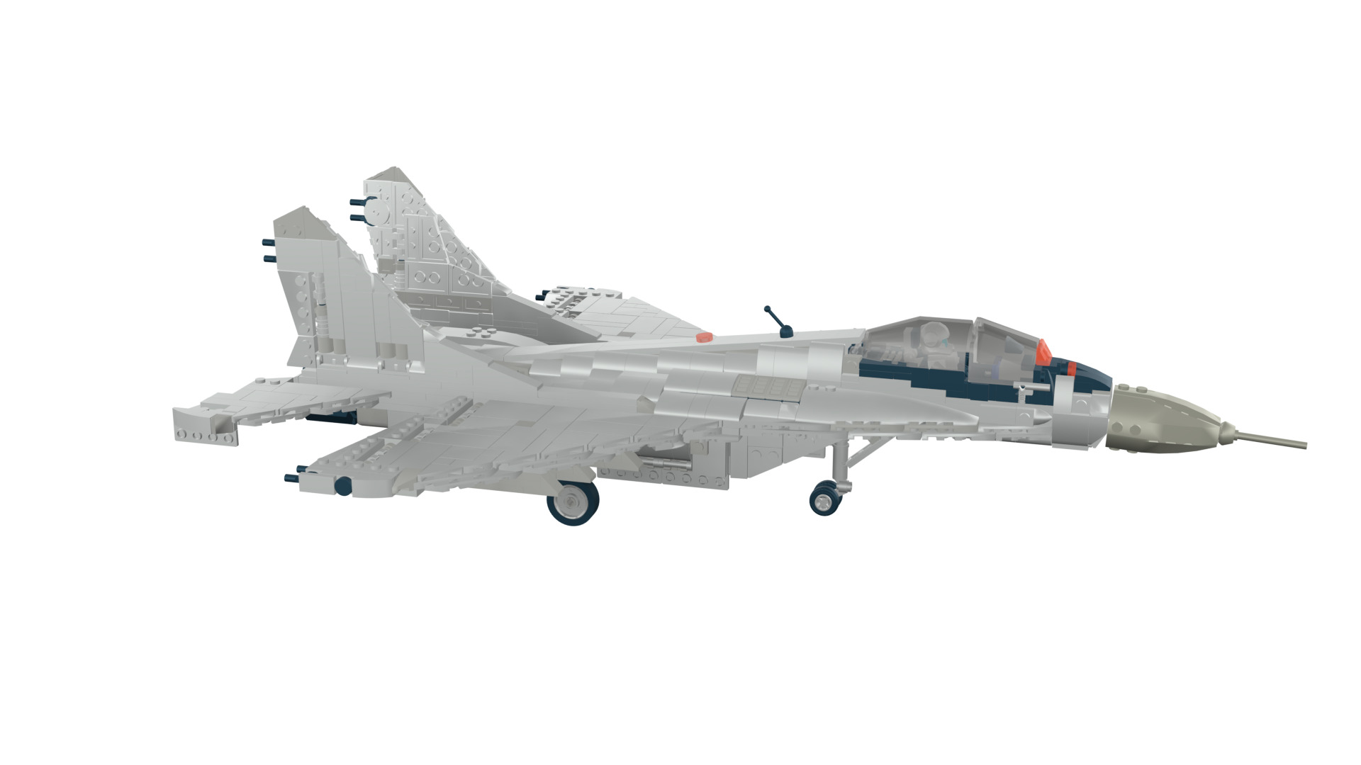 MocBricks3D - Lego MIG-29 Fulcrum Jet Fighter Aircraft 3D print model_21