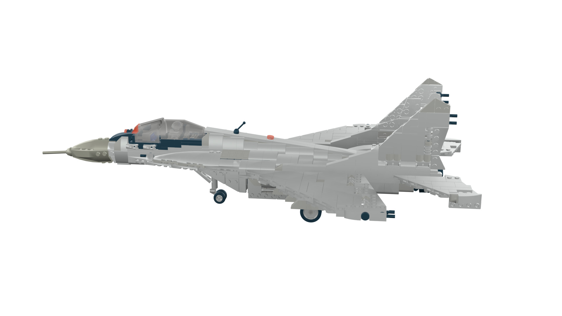 MocBricks3D - Lego MIG-29 Fulcrum Jet Fighter Aircraft 3D print model_44