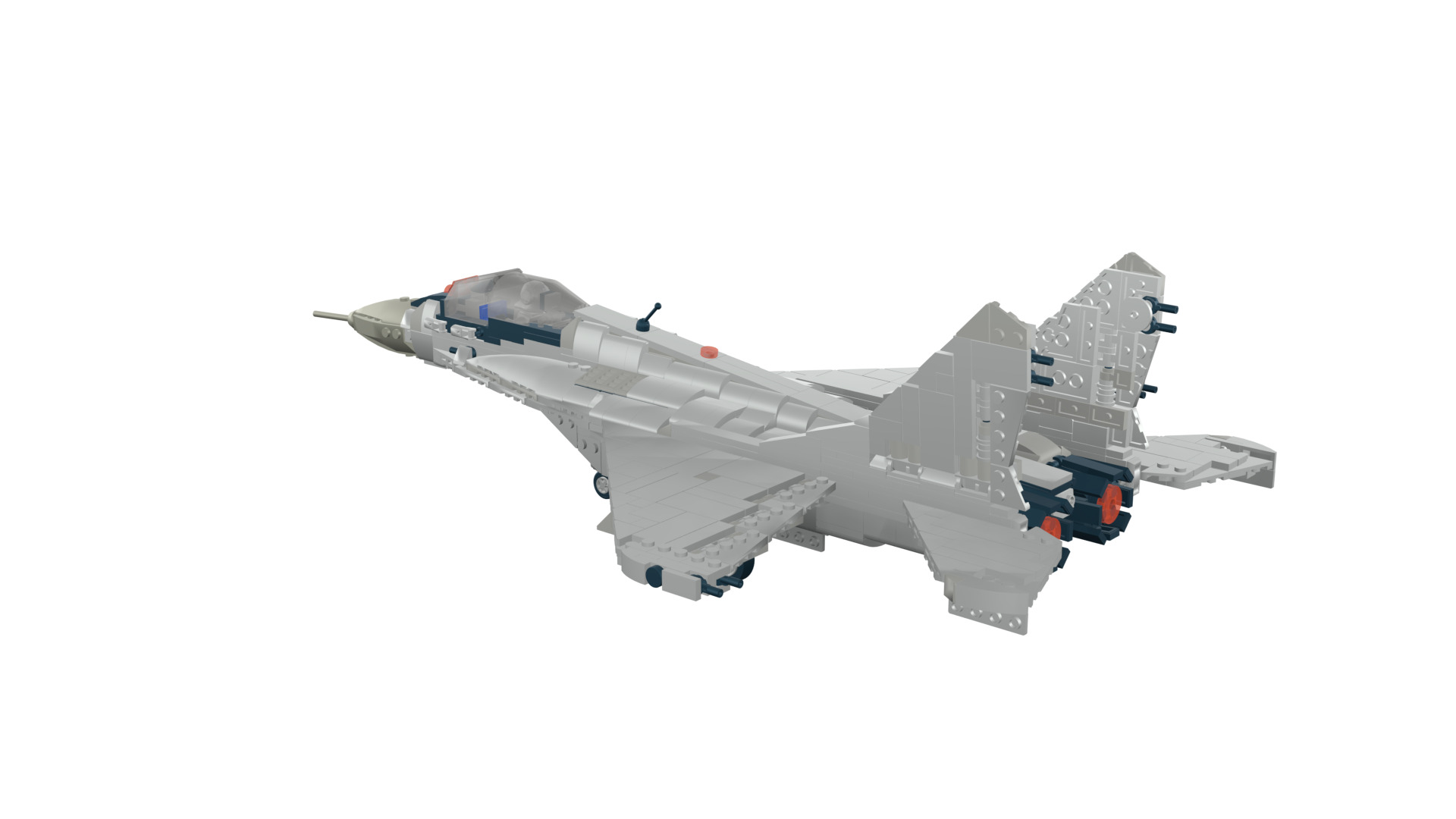 MocBricks3D - Lego MIG-29 Fulcrum Jet Fighter Aircraft 3D print model_40