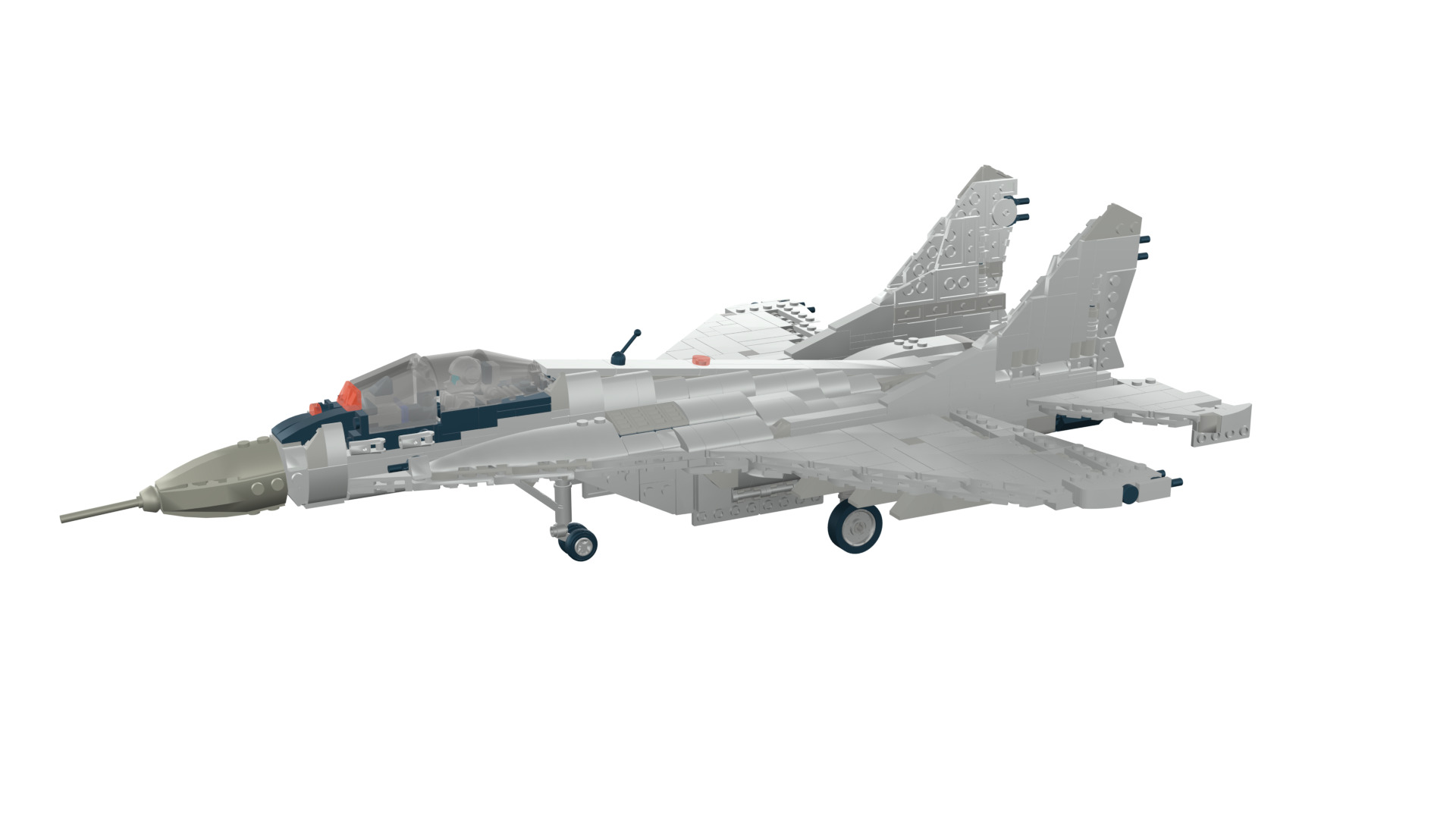 MocBricks3D - Lego MIG-29 Fulcrum Jet Fighter Aircraft 3D print model_48