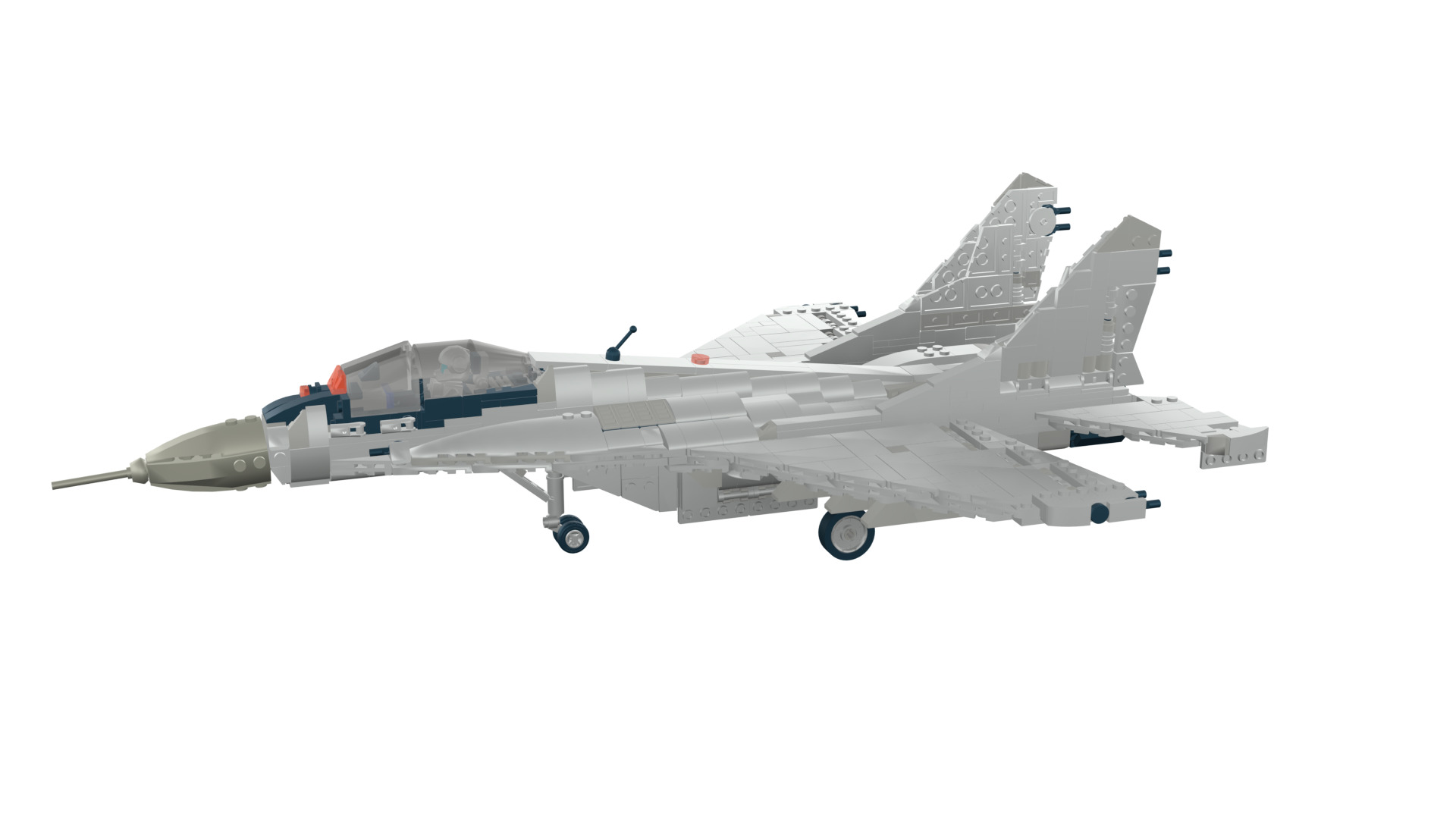 MocBricks3D - Lego MIG-29 Fulcrum Jet Fighter Aircraft 3D print model_47