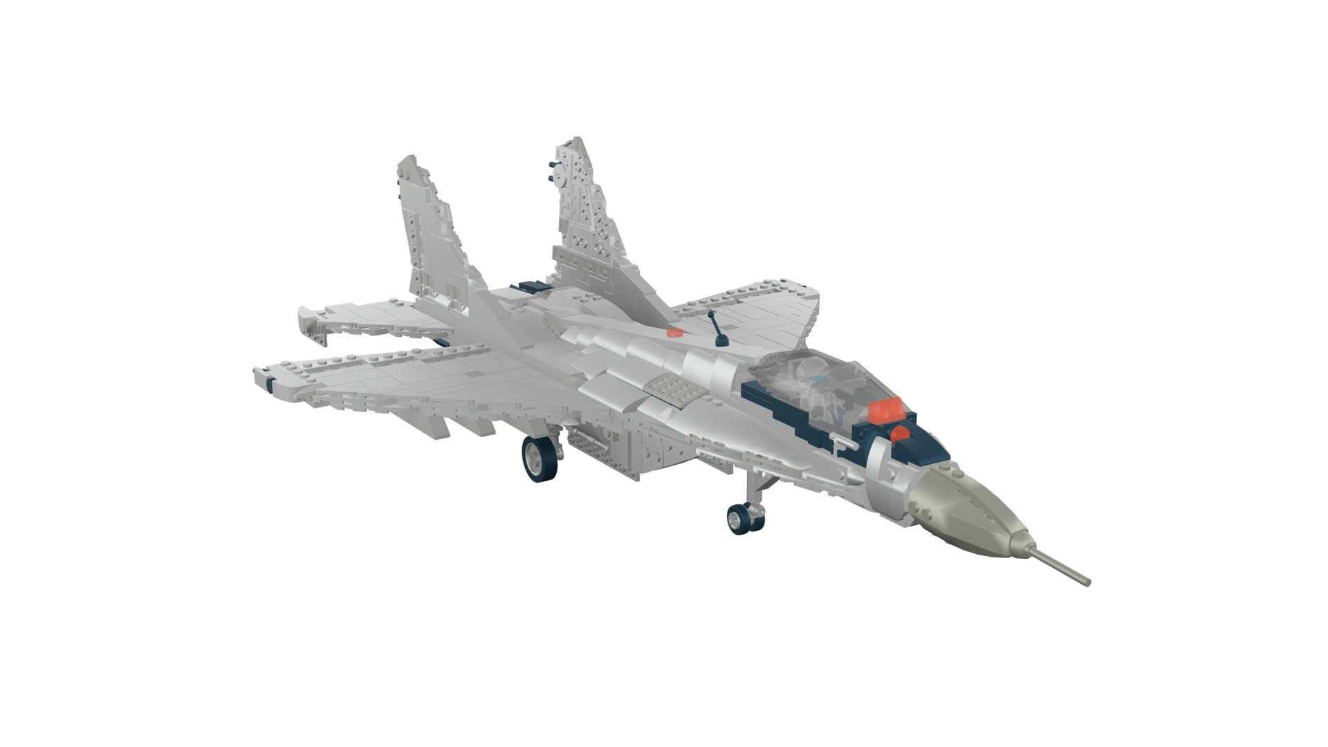 MocBricks3D - Lego MIG-29 Fulcrum Jet Fighter Aircraft 3D print model_16