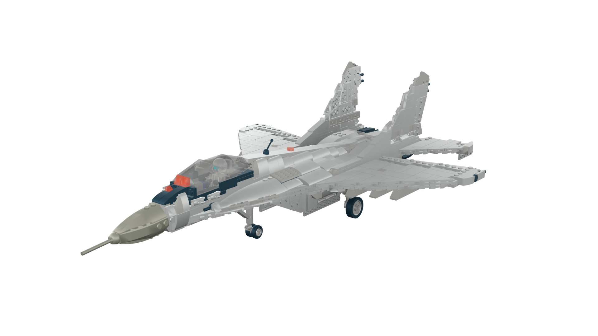 MocBricks3D - Lego MIG-29 Fulcrum Jet Fighter Aircraft 3D print model_51