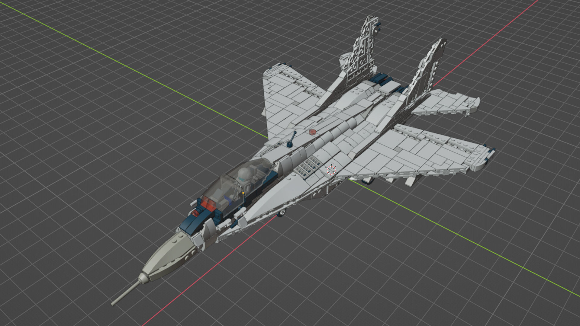 MocBricks3D - Lego MIG-29 Fulcrum Jet Fighter Aircraft 3D print model_12