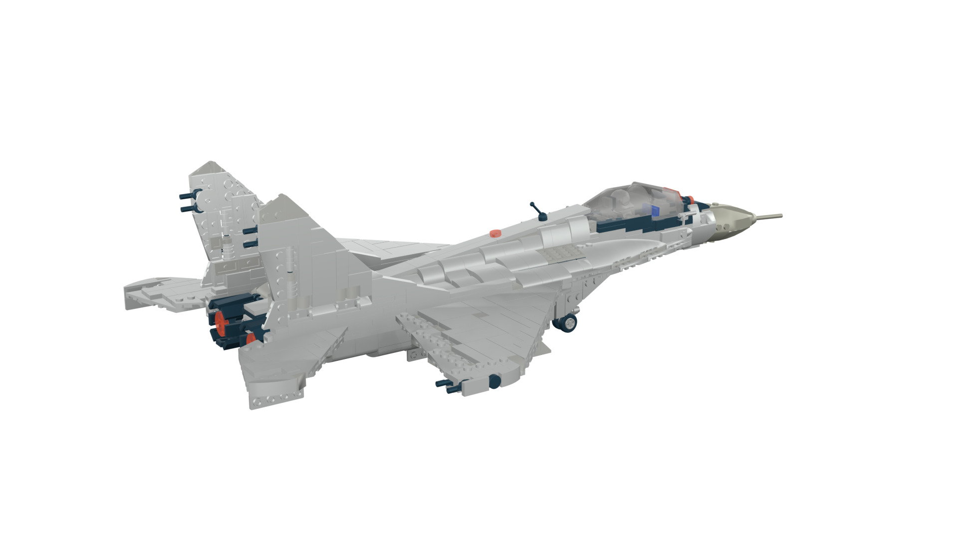 MocBricks3D - Lego MIG-29 Fulcrum Jet Fighter Aircraft 3D print model_27