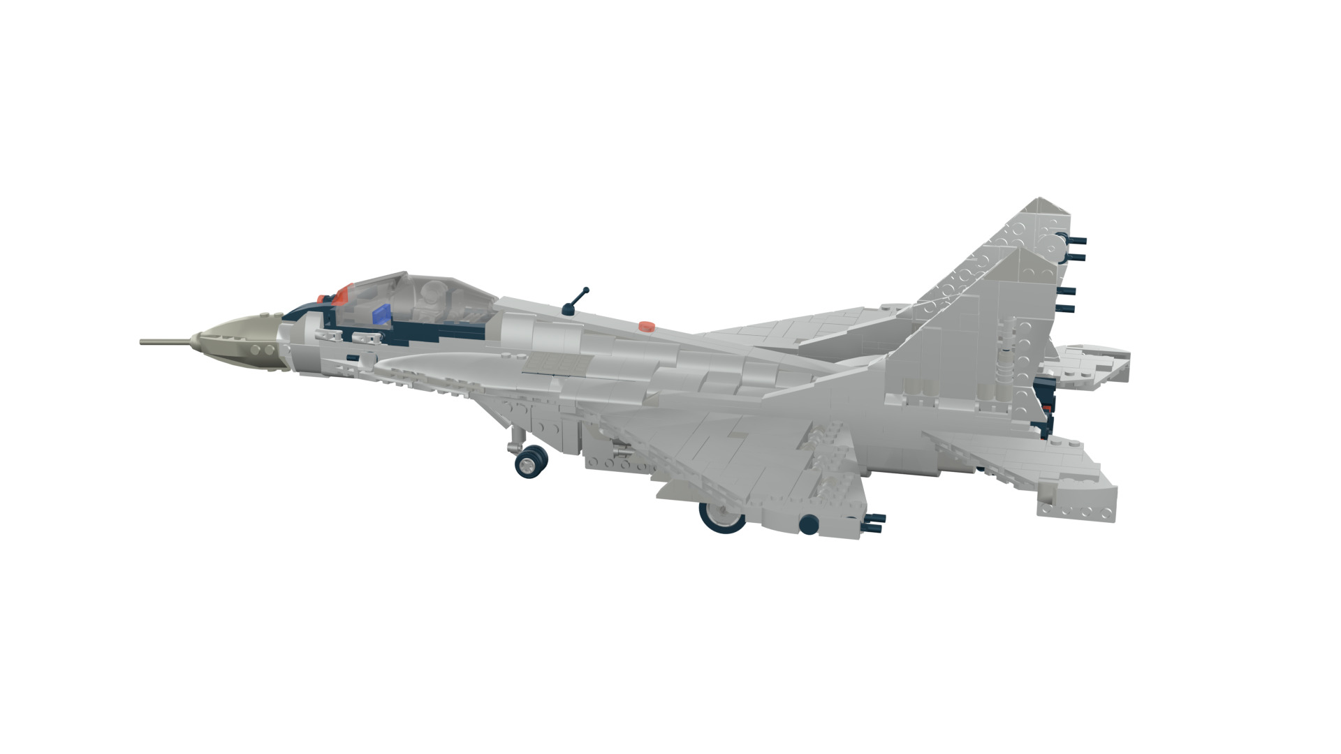 MocBricks3D - Lego MIG-29 Fulcrum Jet Fighter Aircraft 3D print model_43