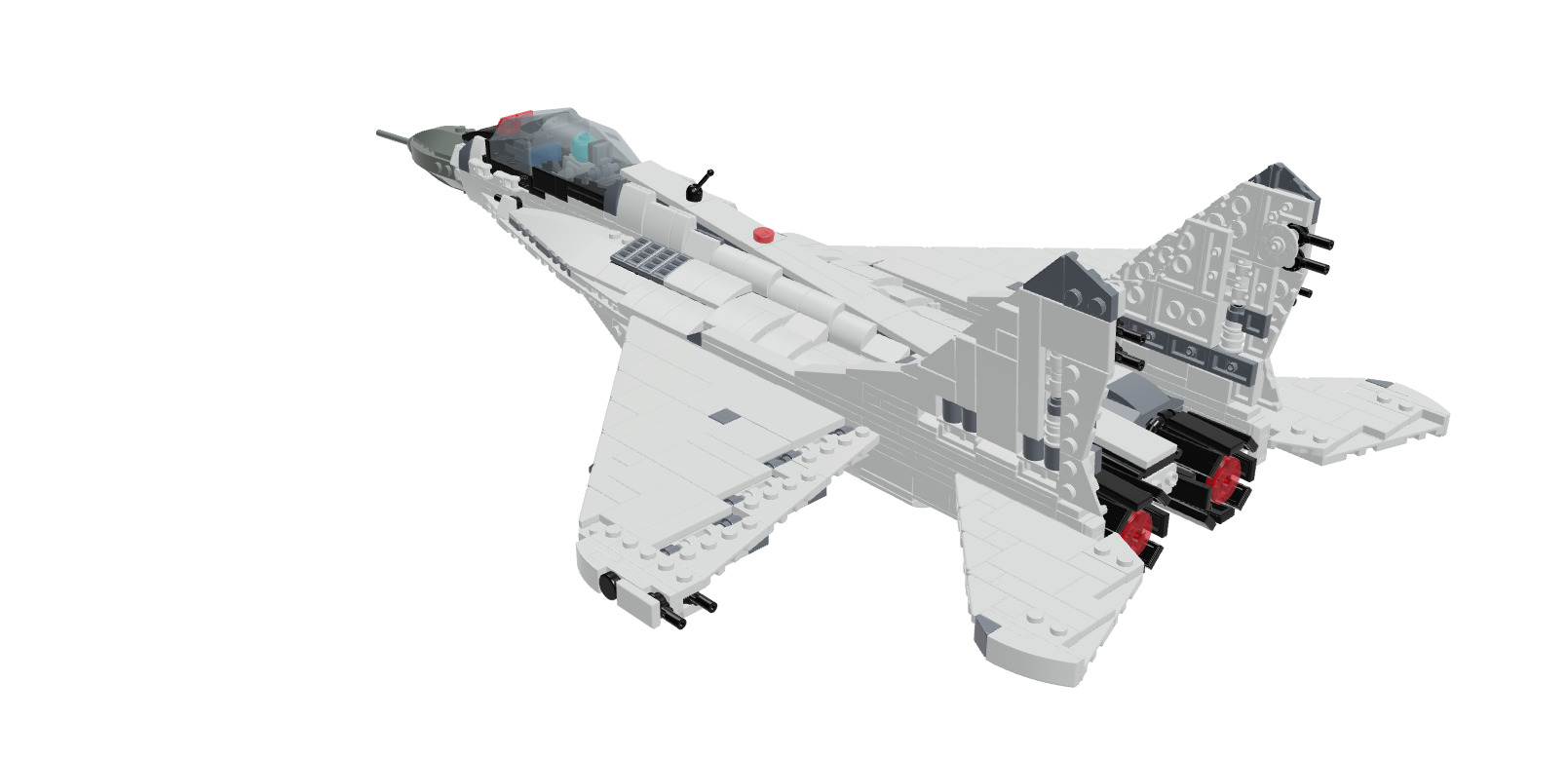 MocBricks3D - Lego MIG-29 Fulcrum Jet Fighter Aircraft 3D print model_2
