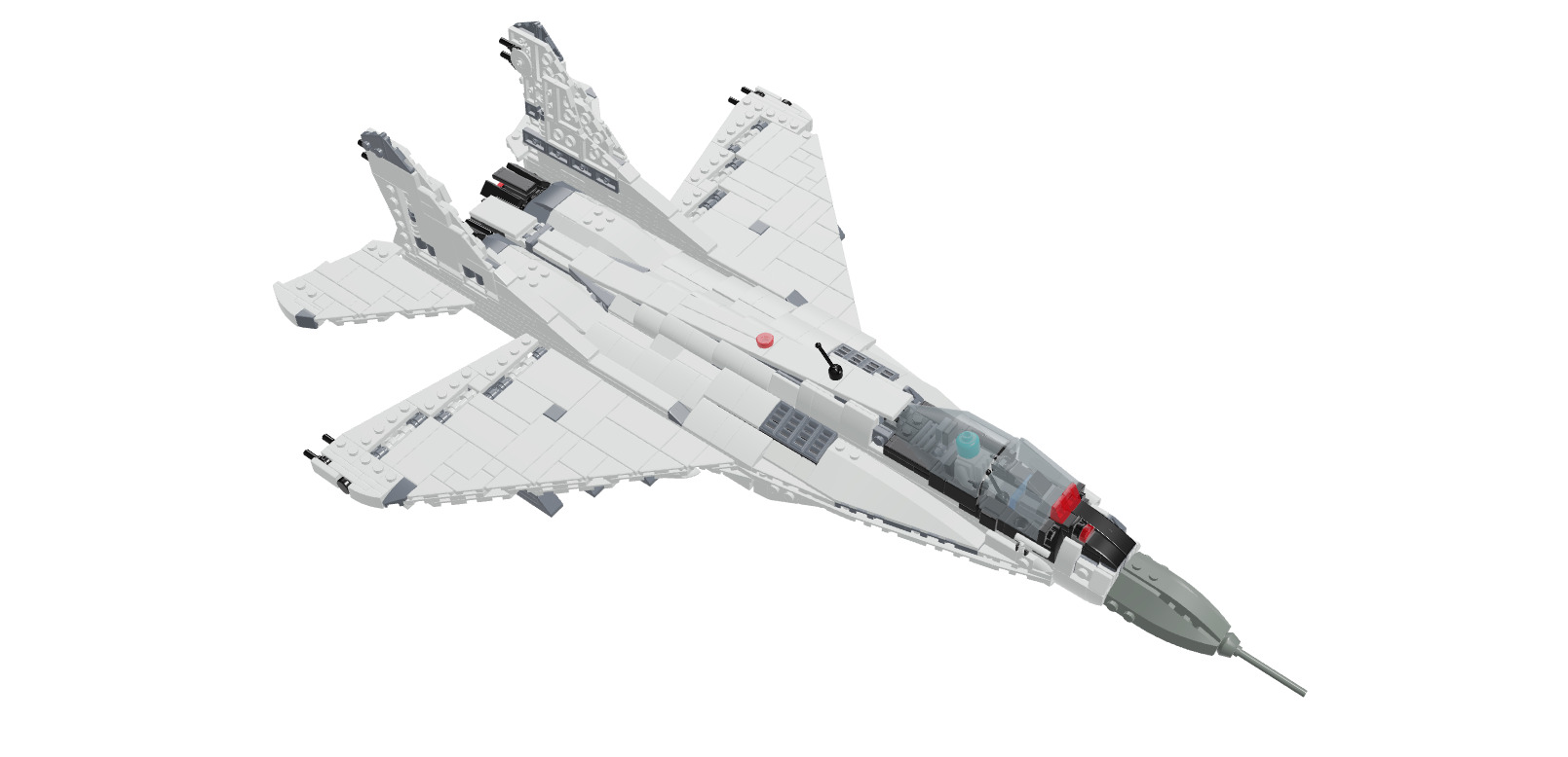 MocBricks3D - Lego MIG-29 Fulcrum Jet Fighter Aircraft 3D print model_5