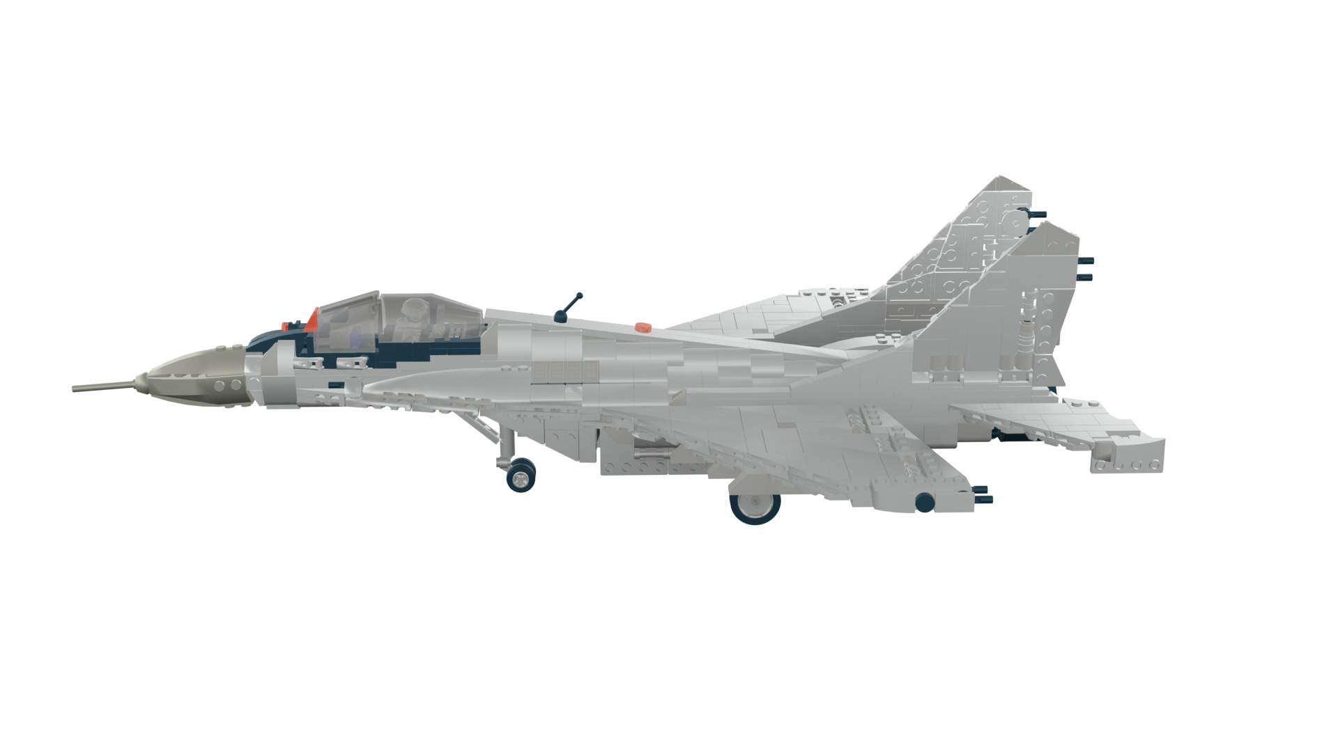 MocBricks3D - Lego MIG-29 Fulcrum Jet Fighter Aircraft 3D print model_45