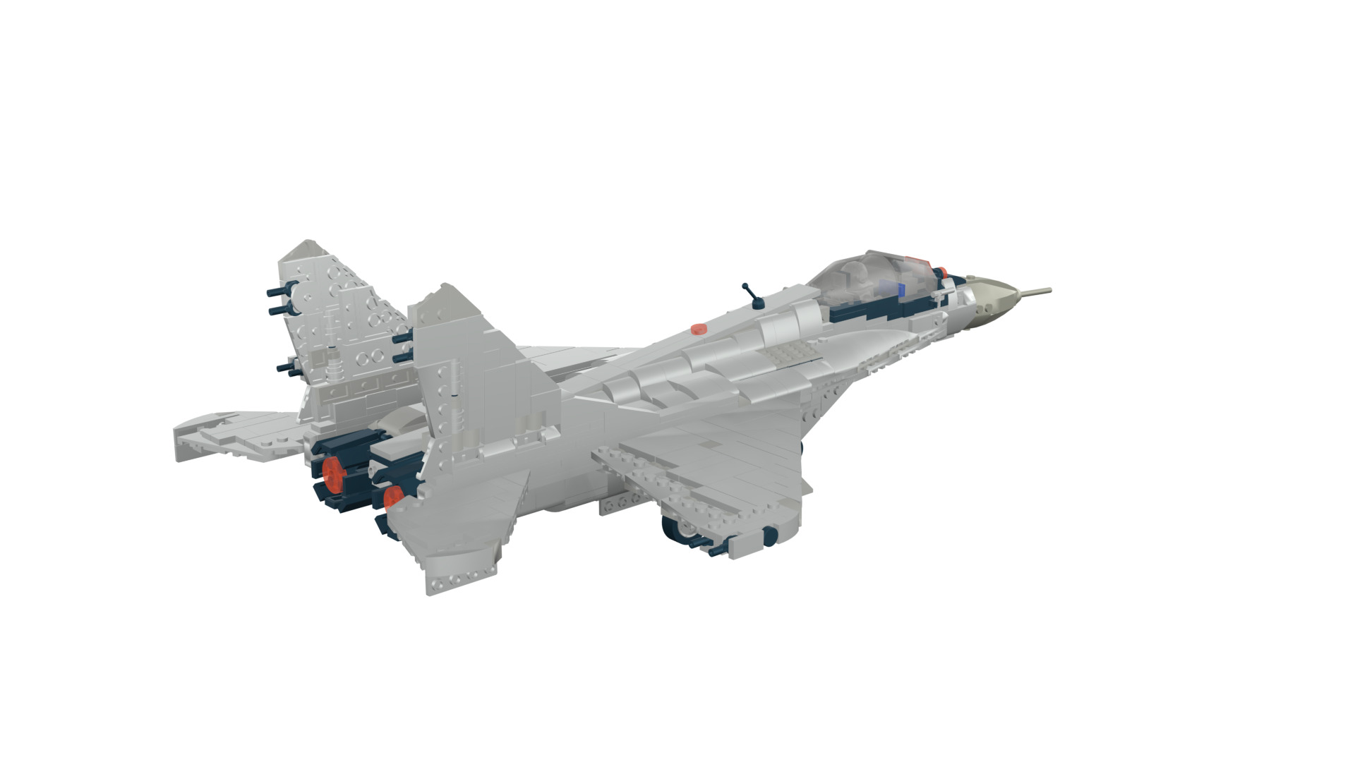 MocBricks3D - Lego MIG-29 Fulcrum Jet Fighter Aircraft 3D print model_28